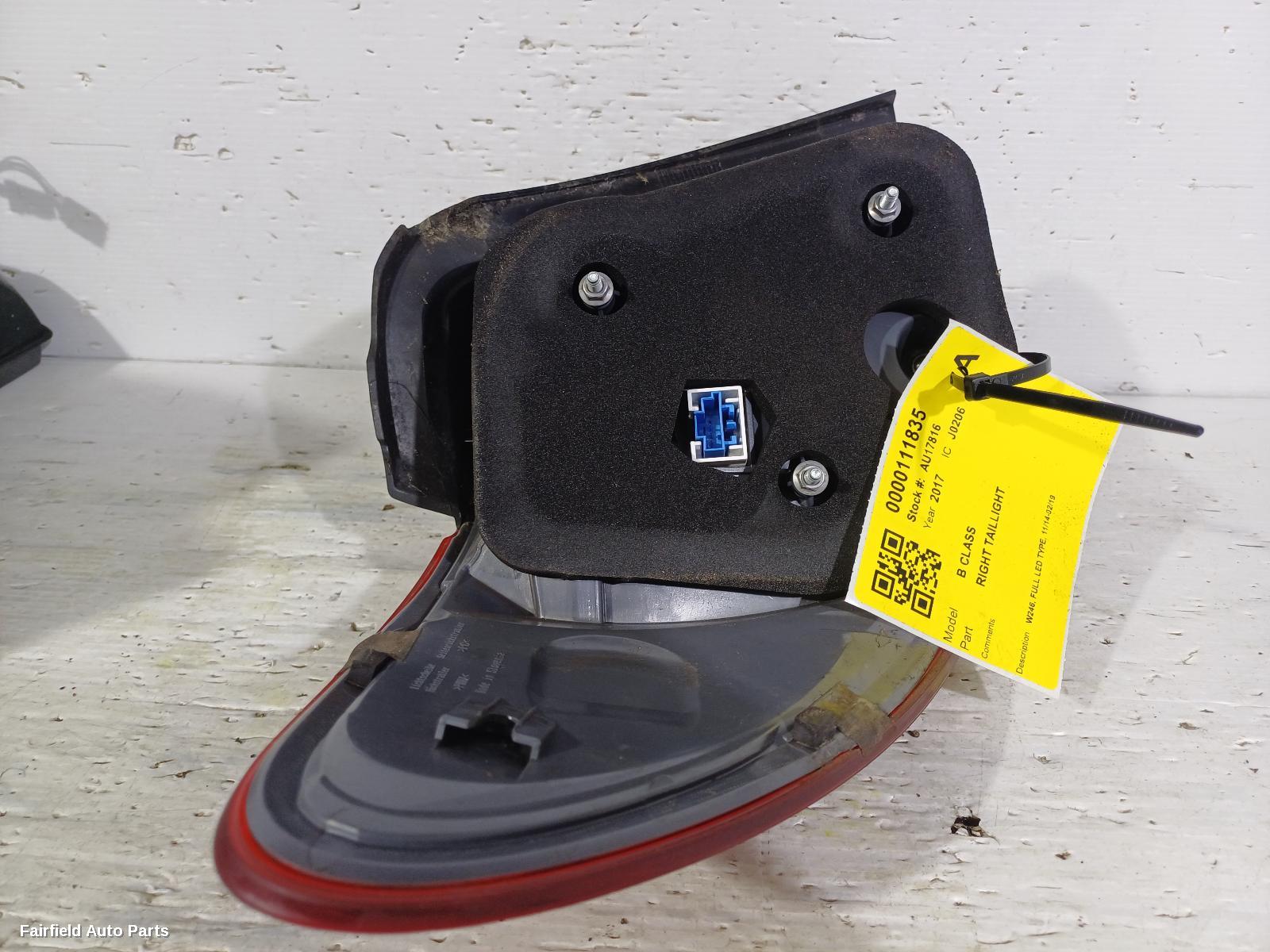 2014-2019 Mercedes B Class Right Taillight
