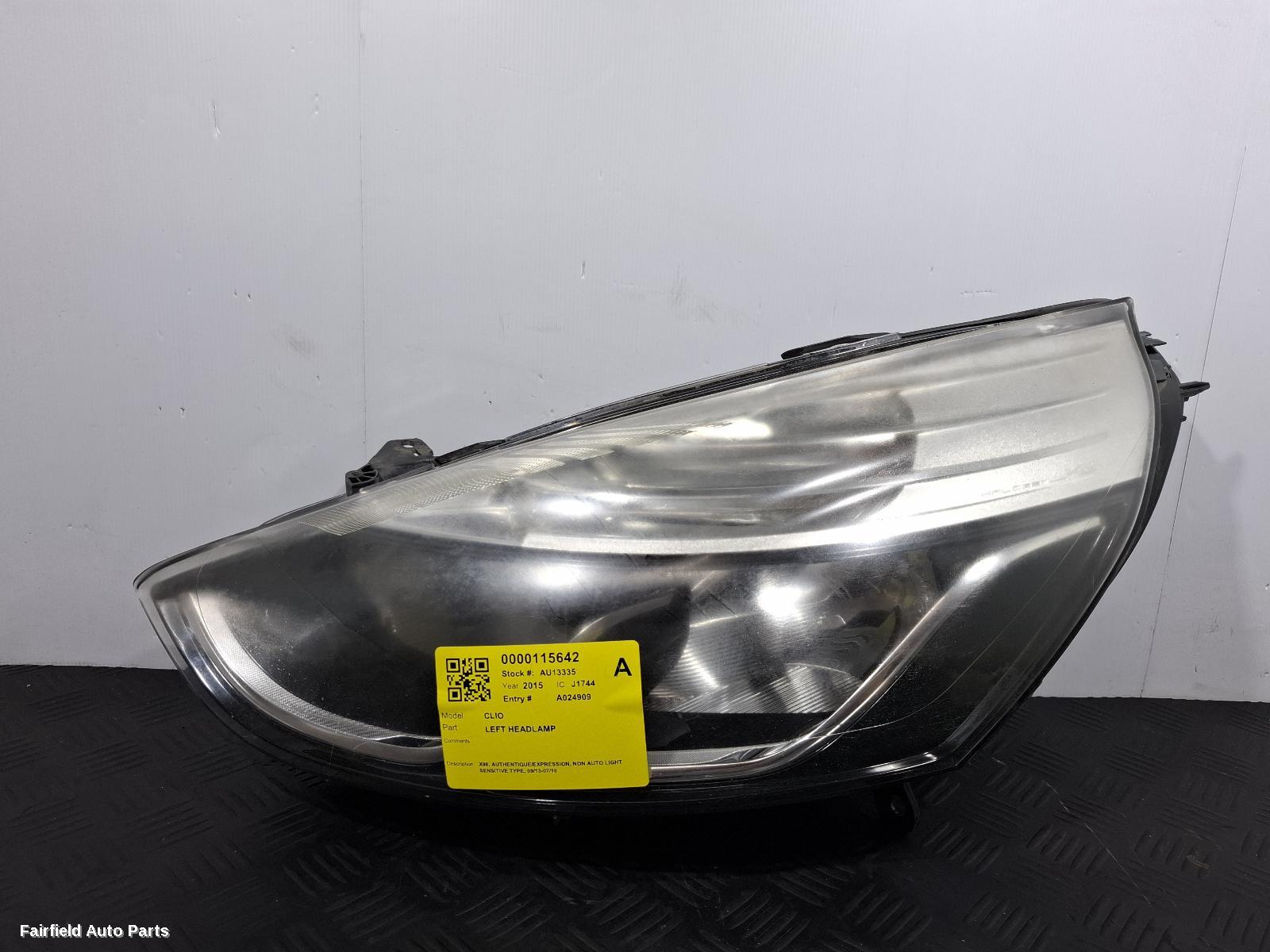 2013-2016 Renault Clio Left Headlamp