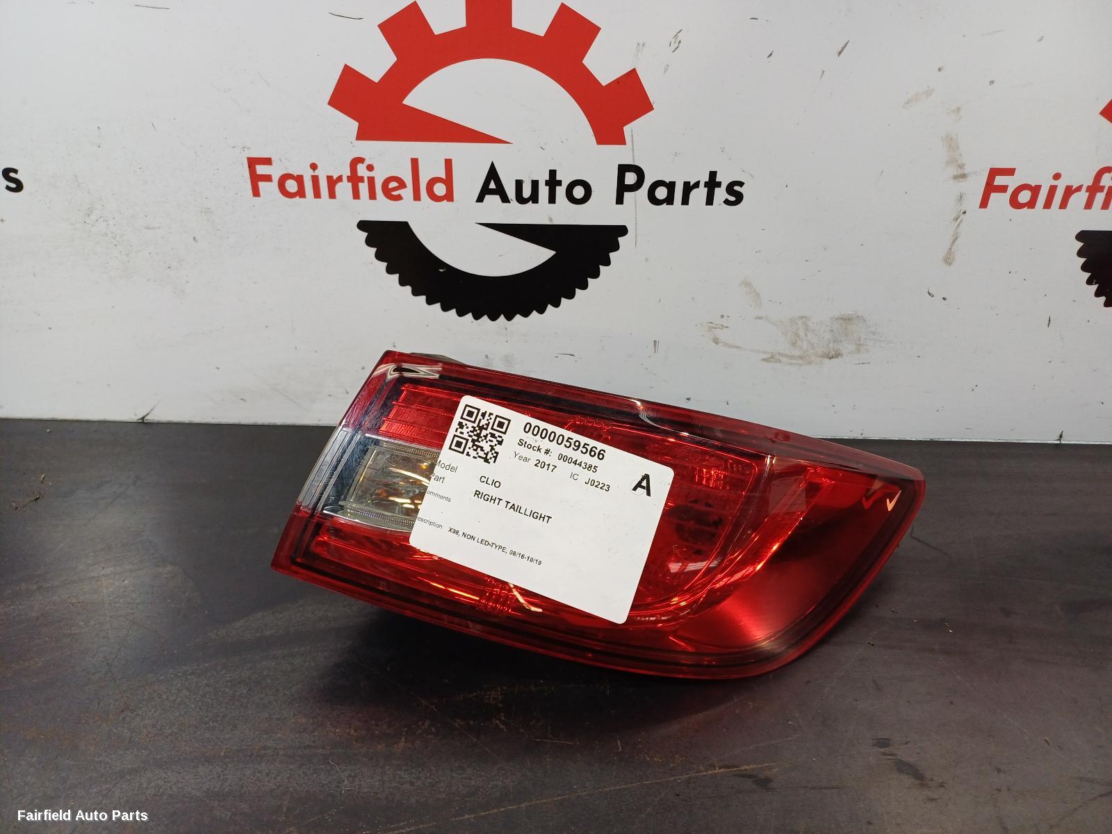 2016-2019 Renault Clio Right Taillight