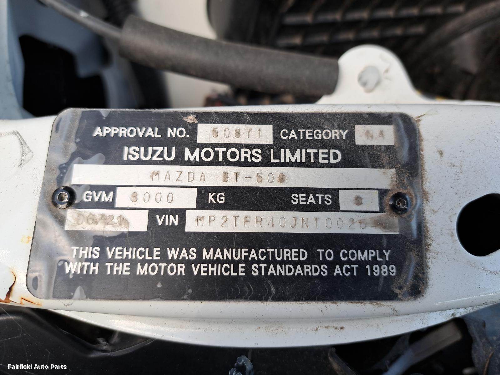 2021 Mazda Bt50 Starter