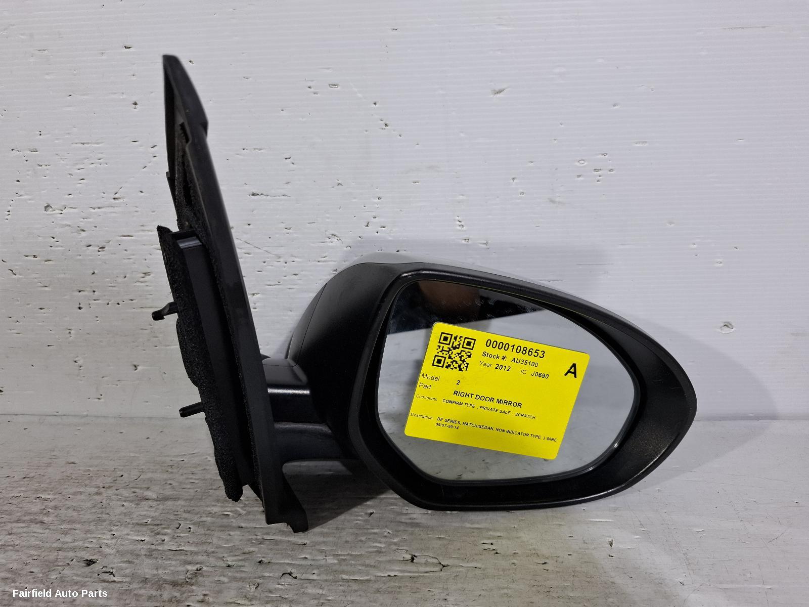 2007-2014 Mazda 2 Right Door Mirror