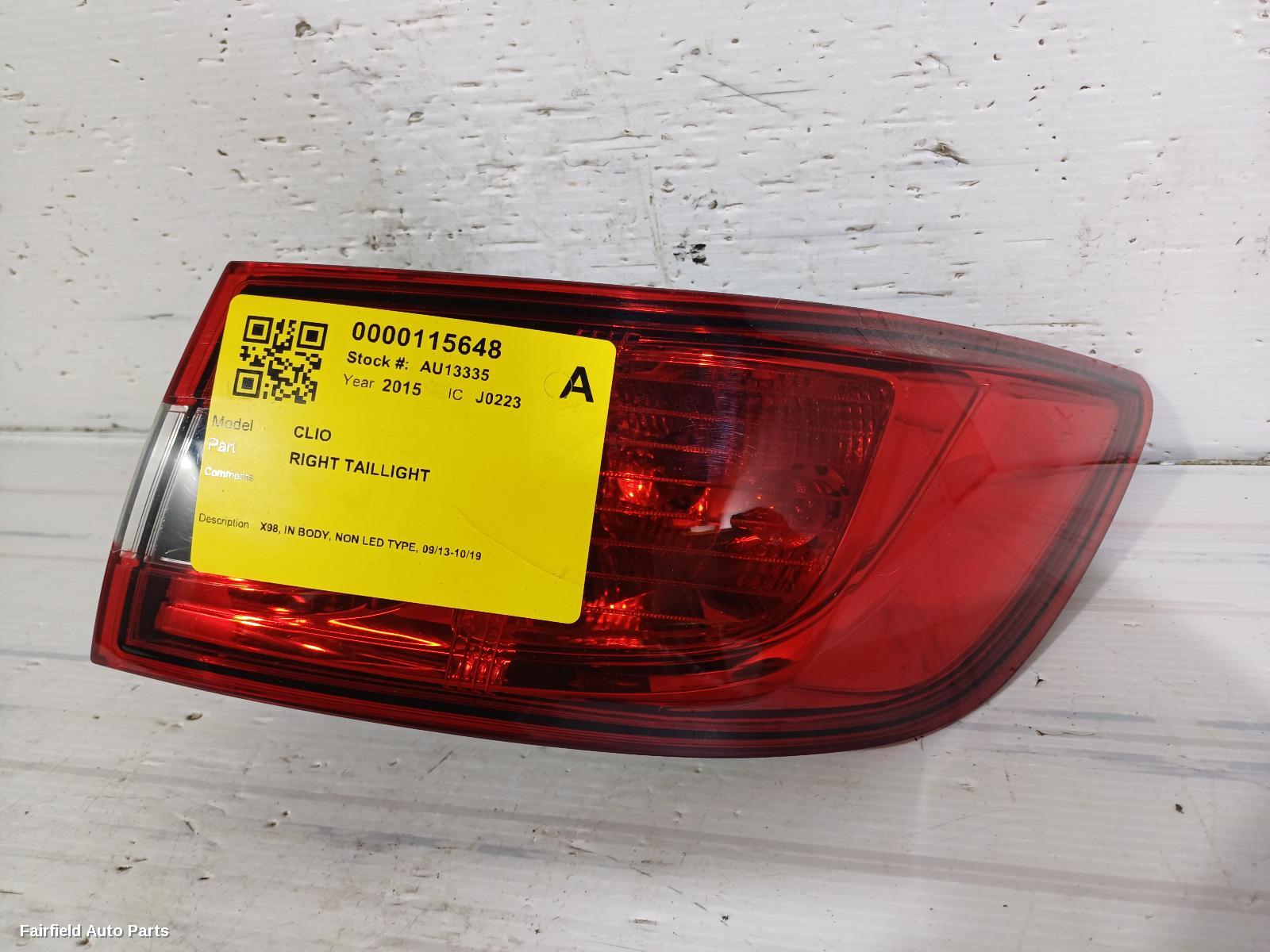2013-2019 Renault Clio Right Taillight