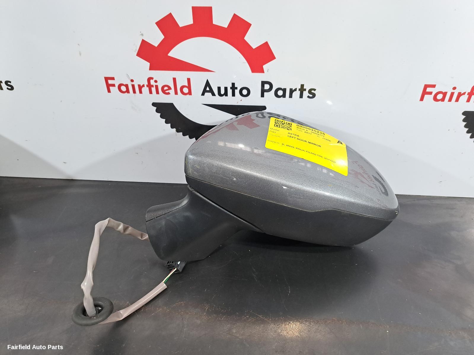 2017 Holden Astra Left Door Mirror