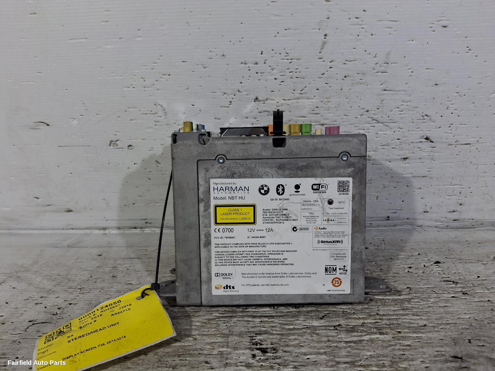 2014-2018 Bmw X4 Radio Cd Dvd Sat Tv