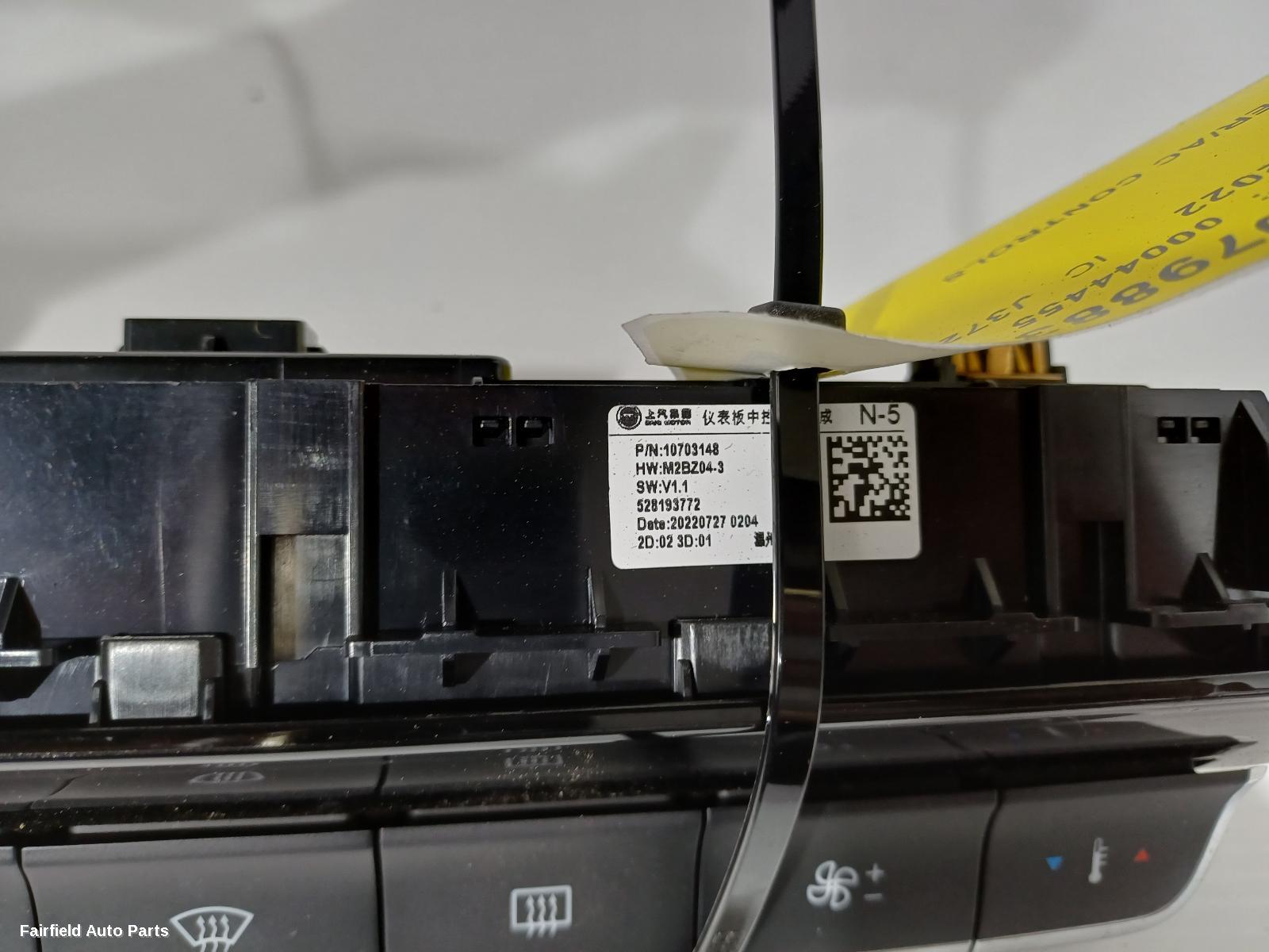 2020-2024 Mg Zs Heater Ac Controls