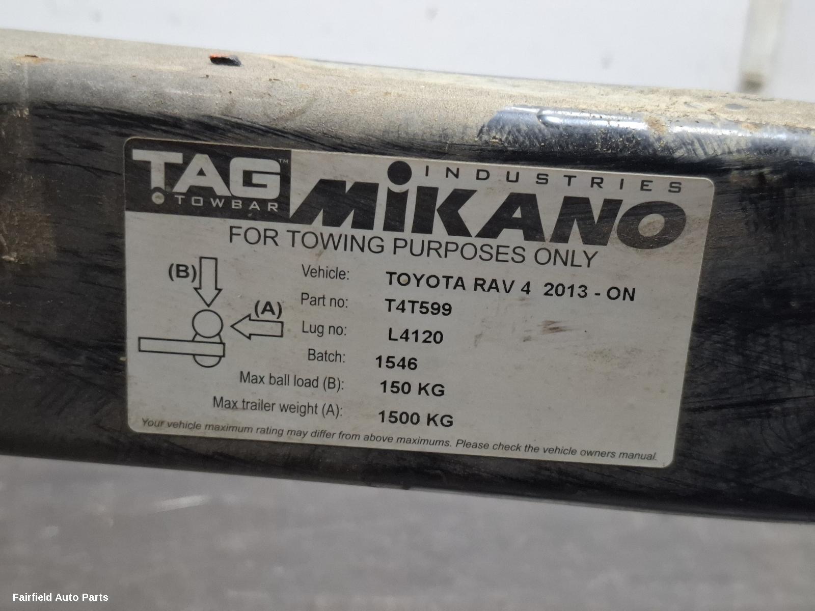 2012-2018 Toyota Rav4 Towbar