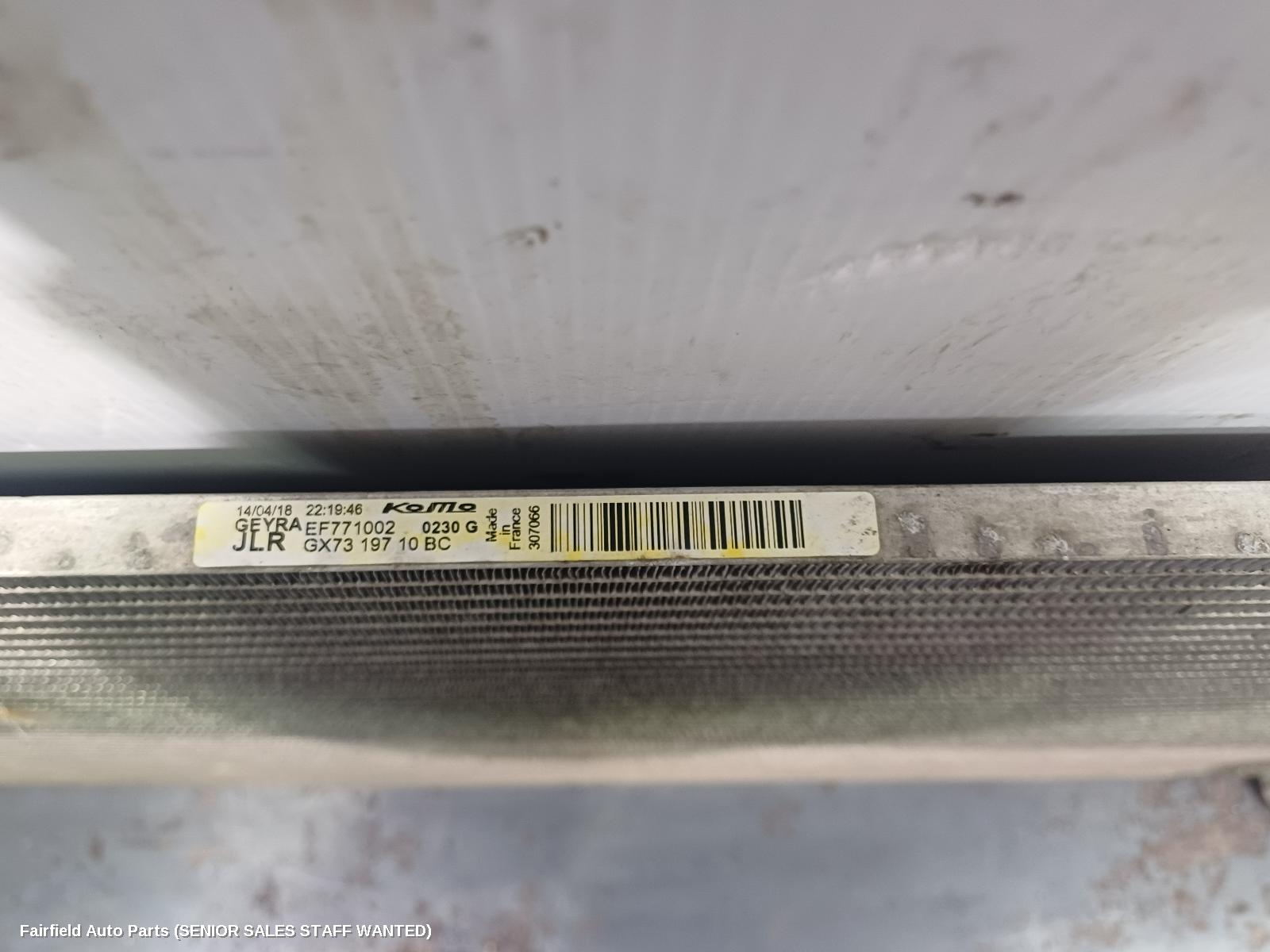 2019 Land Rover Rangerover Velar A C Condenser