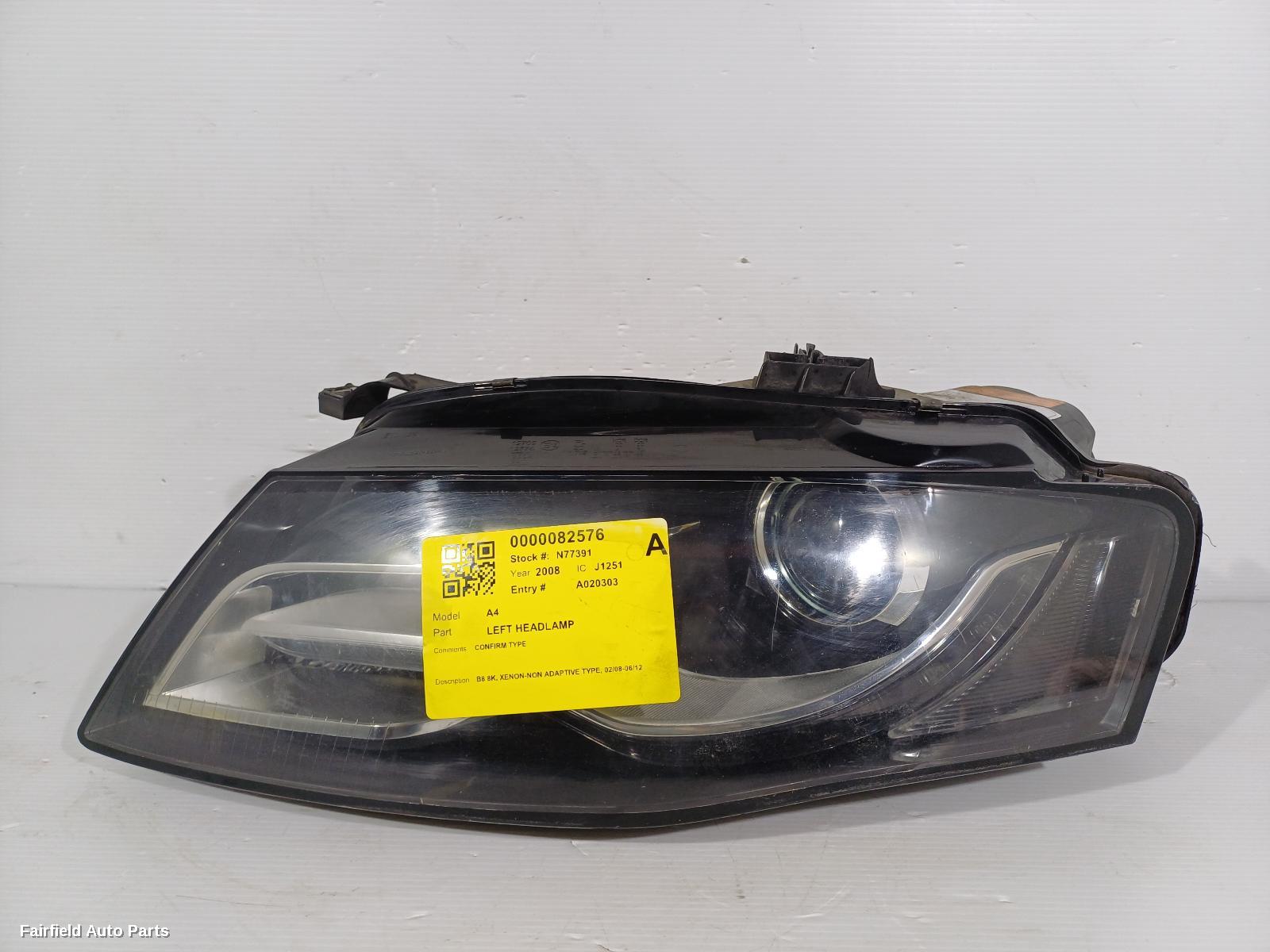 2008-2012 Audi A4 Left Headlamp