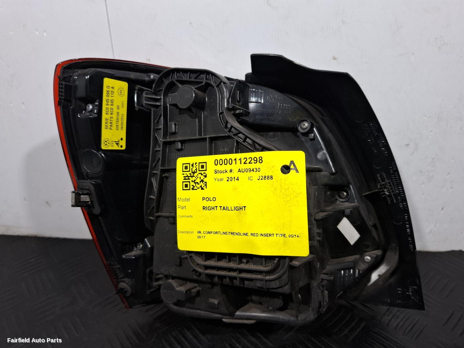 2014-2017 Volkswagen Polo Right Taillight