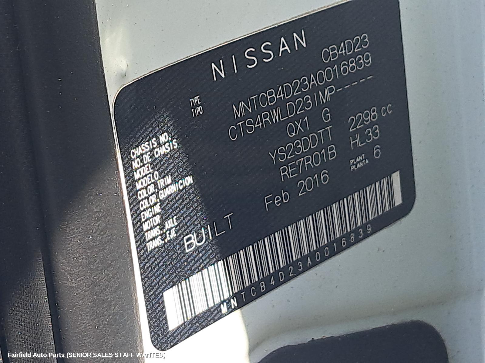 2015-2020 Nissan Navara Grille