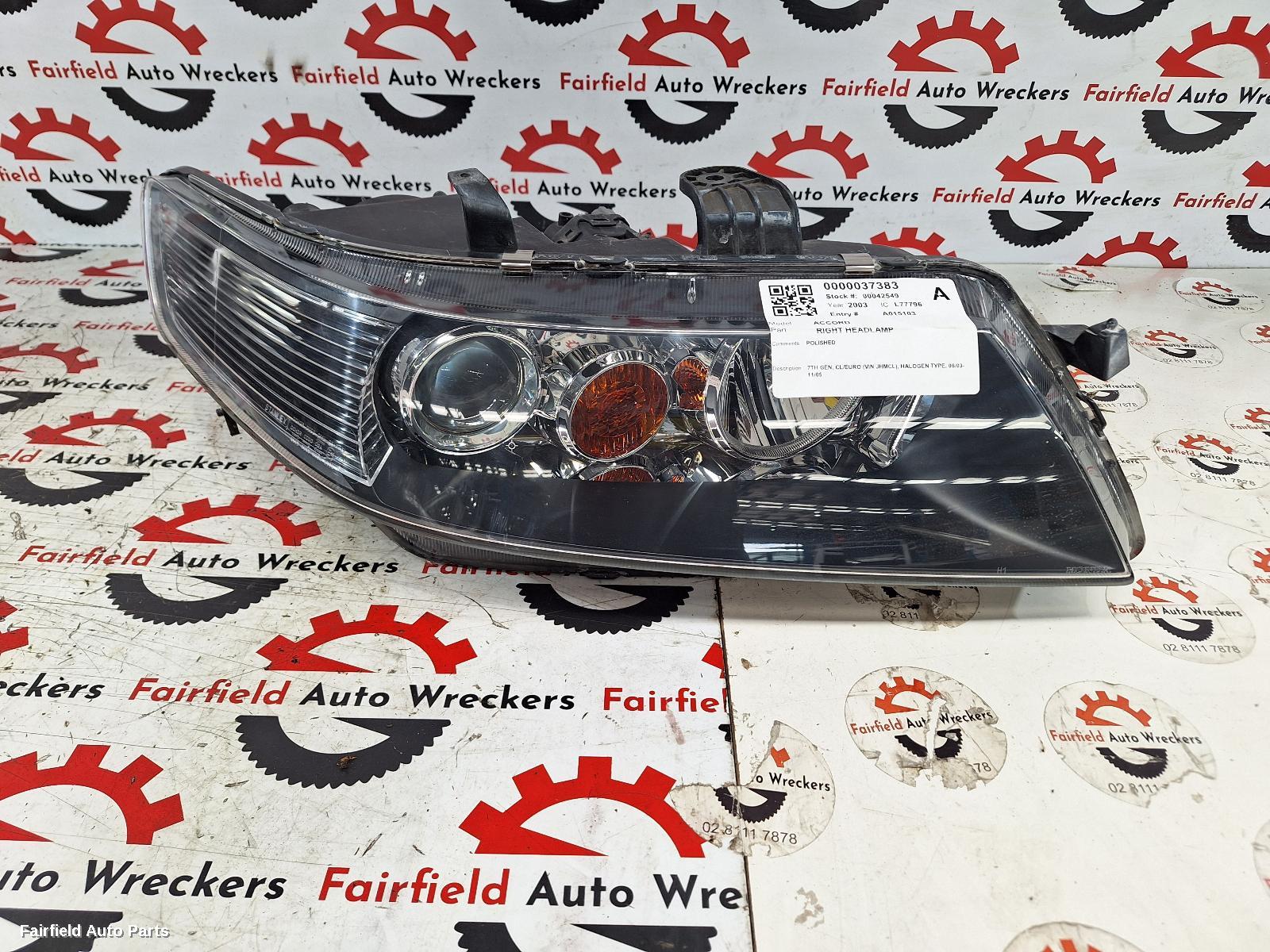 2003-2005 Honda Accord Right Headlamp