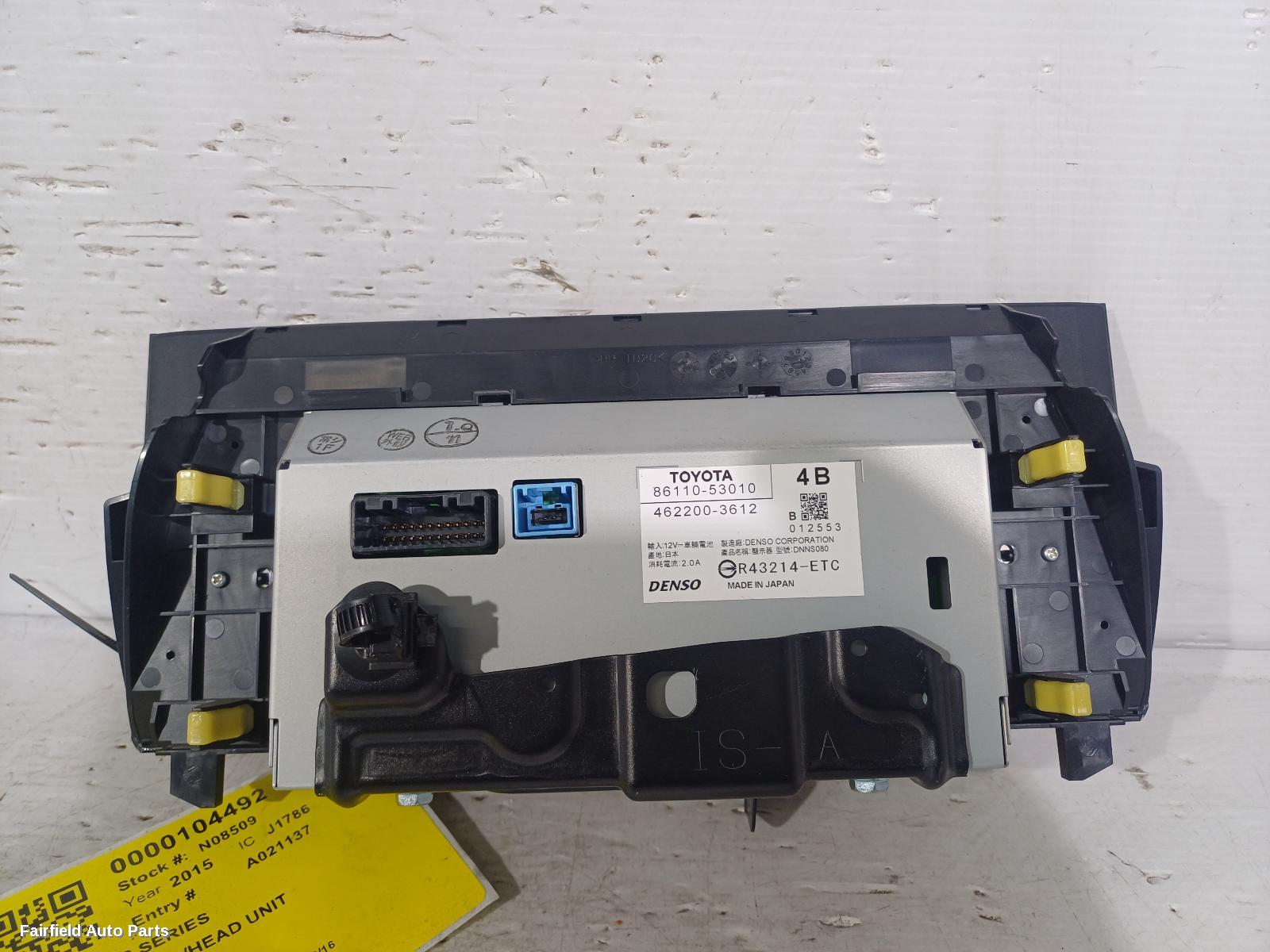 2013-2016 Lexus Is Series Radio Cd Dvd Sat Tv