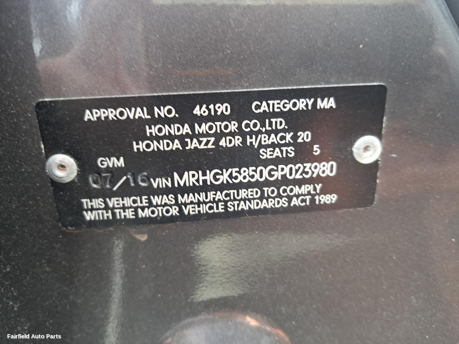 2016 Honda Jazz Starter