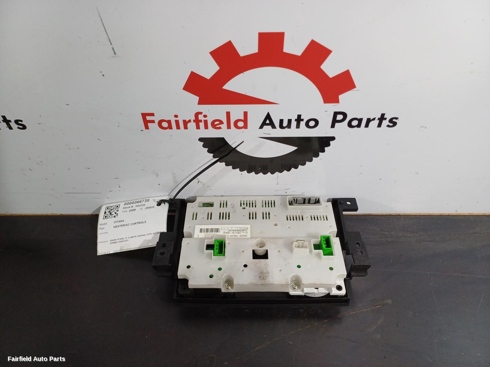 2008-2012 Suzuki Vitara Heater Ac Controls