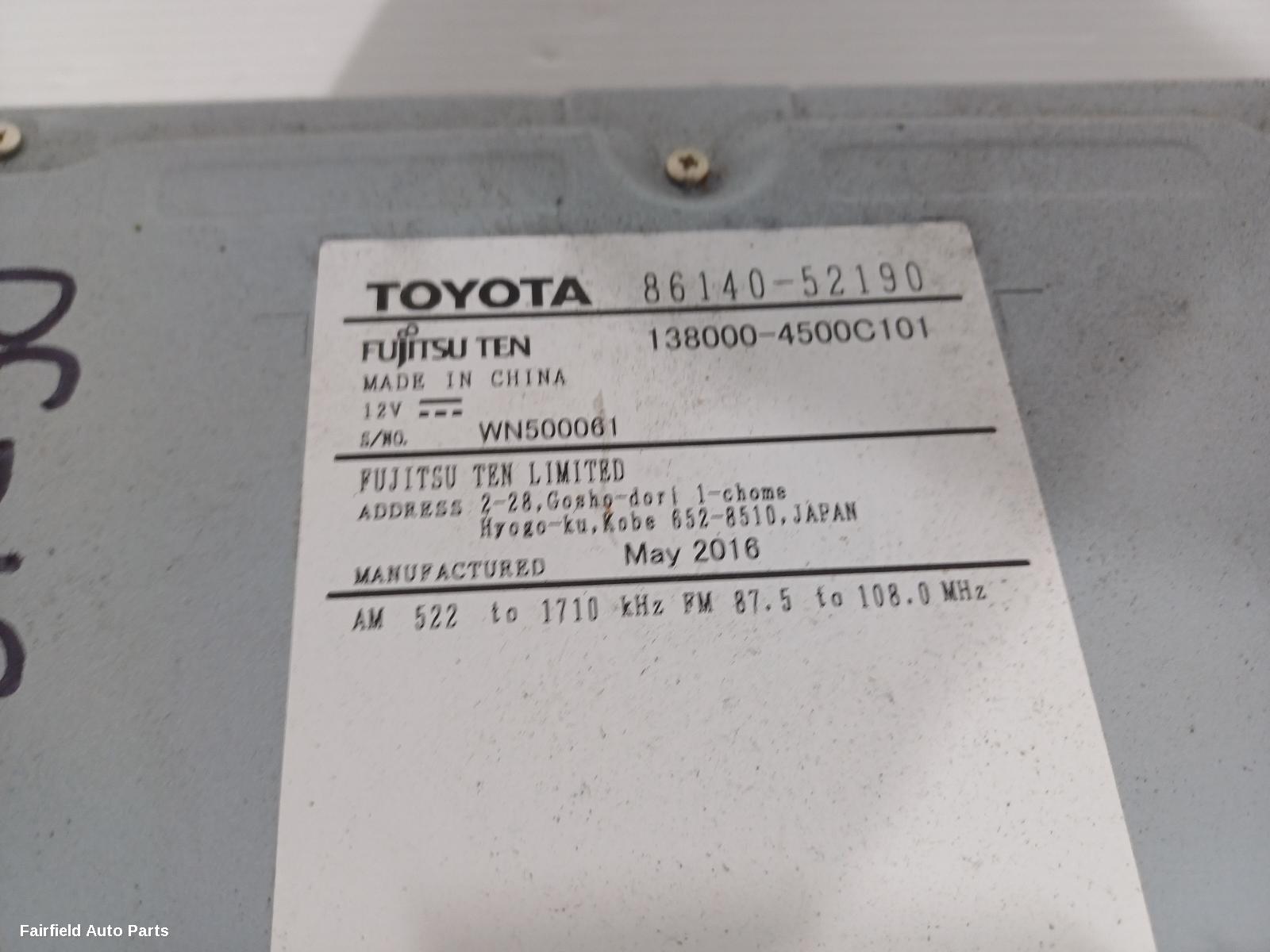 2011-2019 Toyota Yaris Radio Cd Dvd Sat Tv