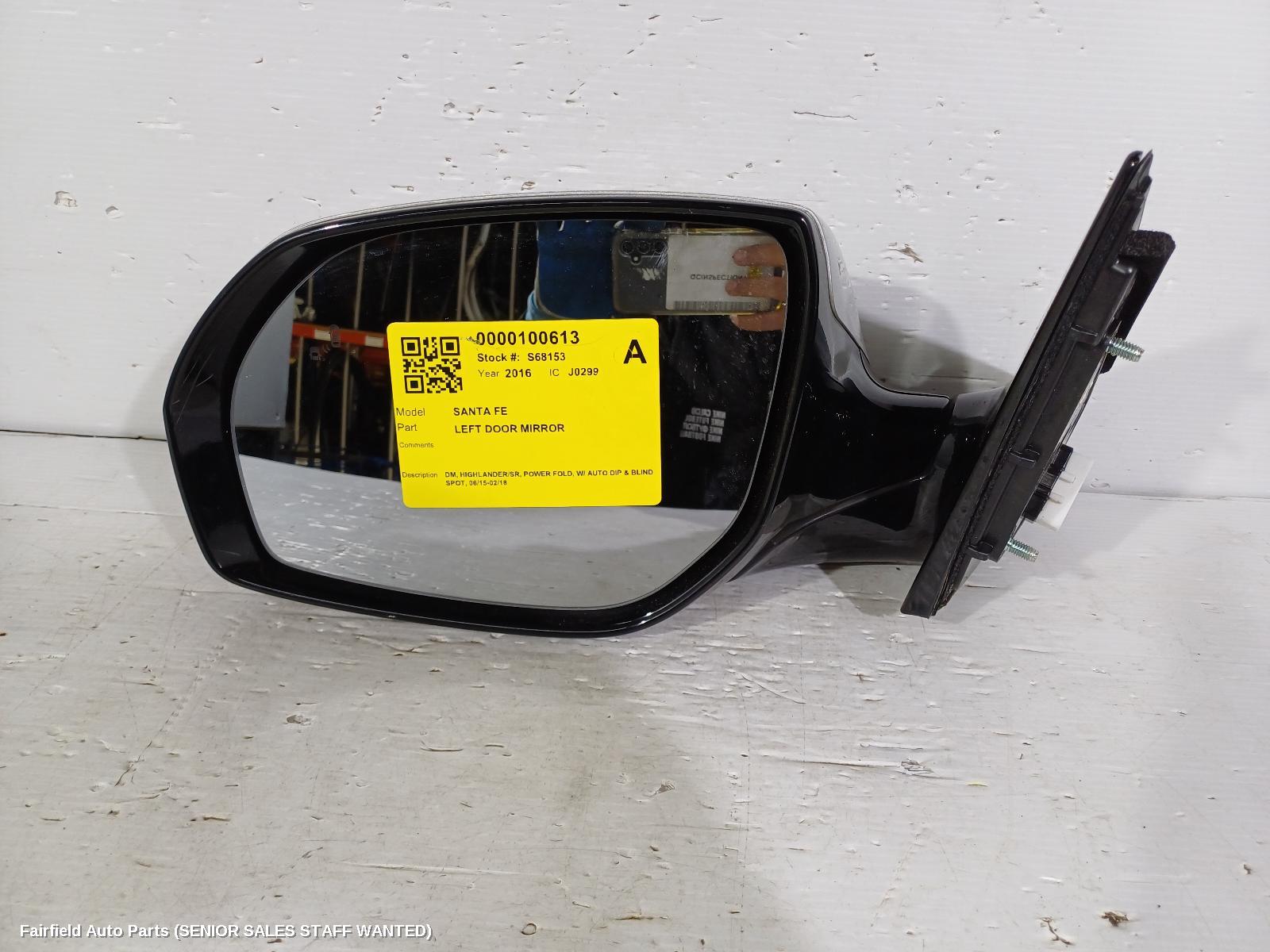 2016 Hyundai Santa Fe Left Door Mirror