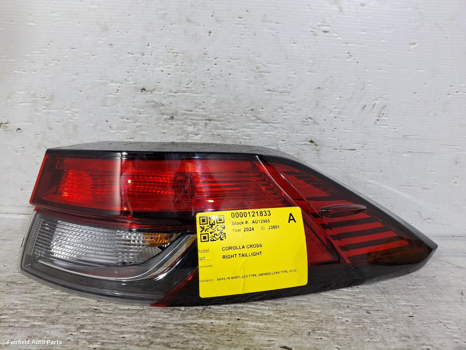2022-2025 Toyota Corolla Cross Right Taillight