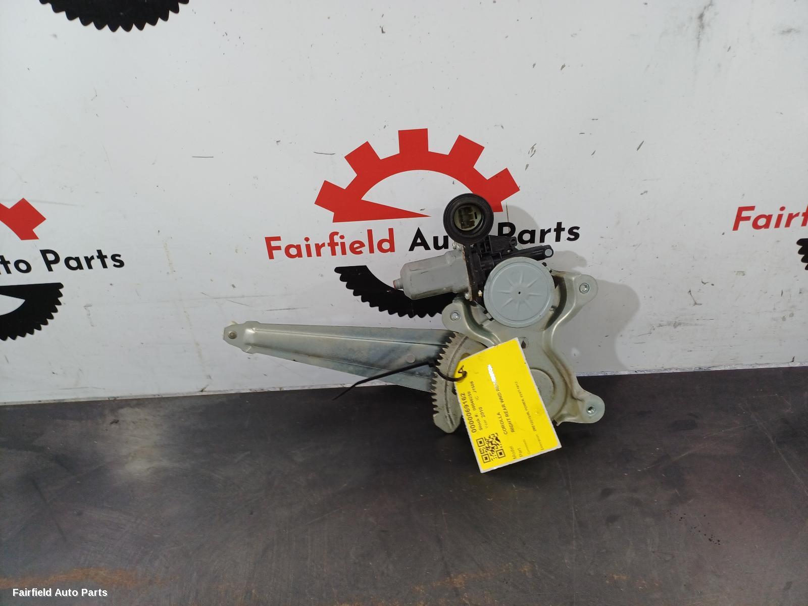 2007-2013 Toyota Corolla Right Rear Wnd Reg Motor