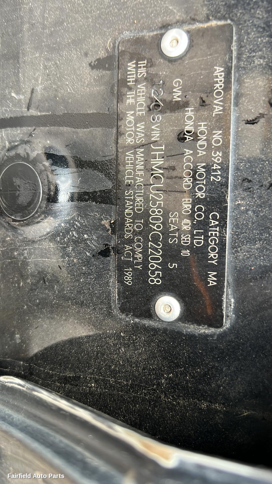 2009 Honda Accord Misc Switch Relay