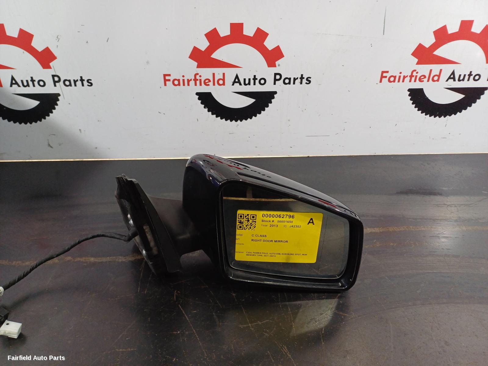 2011-2015 Mercedes C Class Right Door Mirror