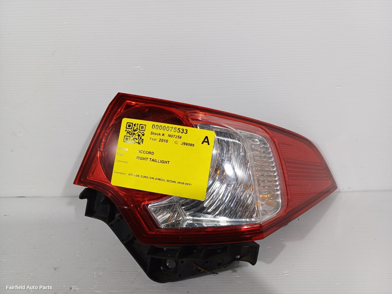 2008-2011 Honda Accord Right Taillight