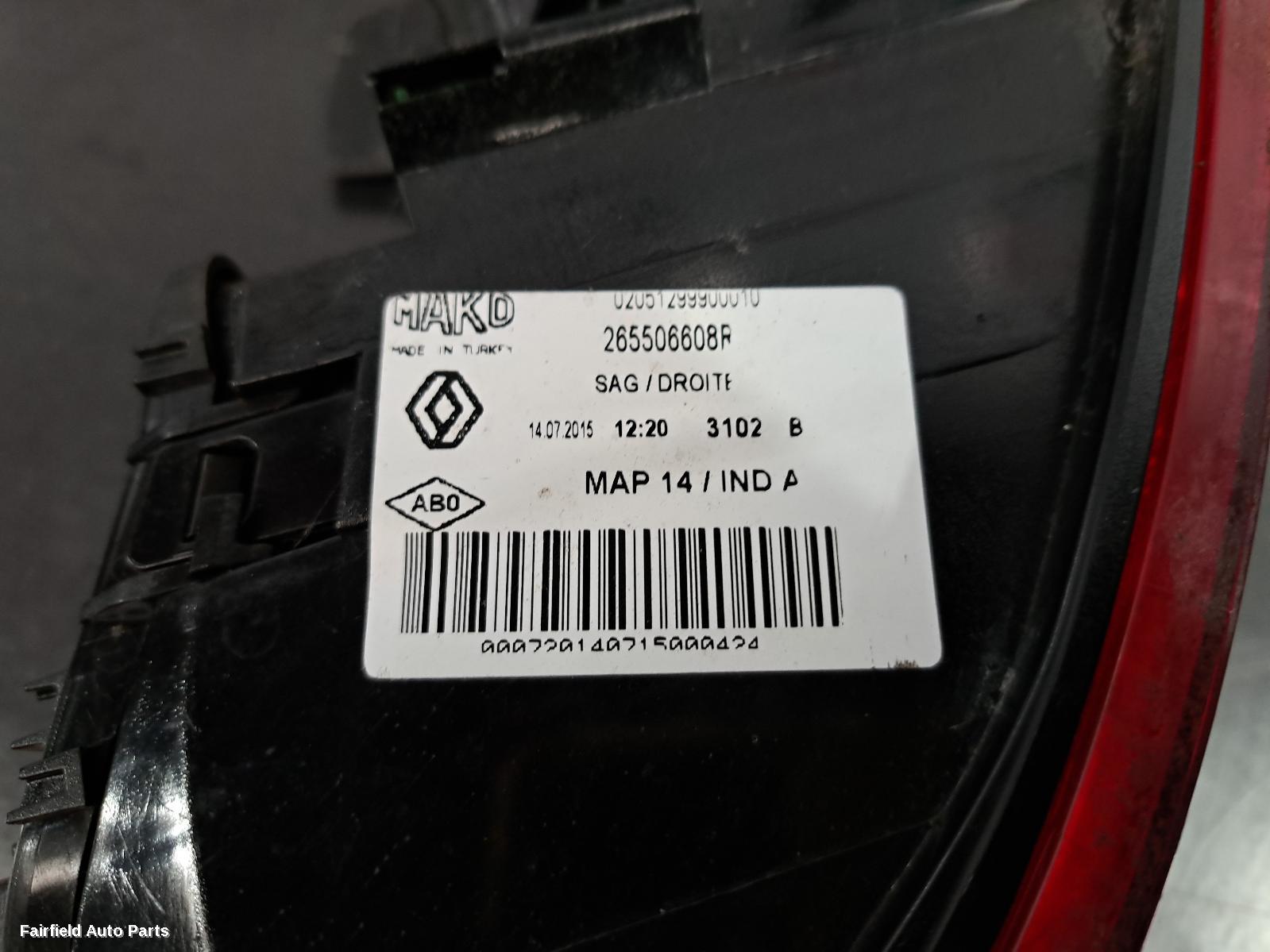 2013-2019 Renault Clio Right Taillight