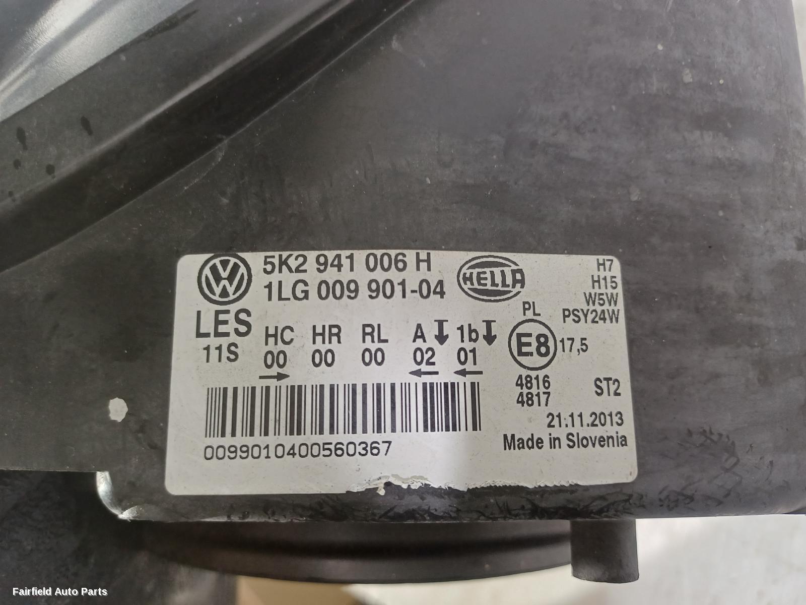 2008-2013 Volkswagen Golf Right Headlamp