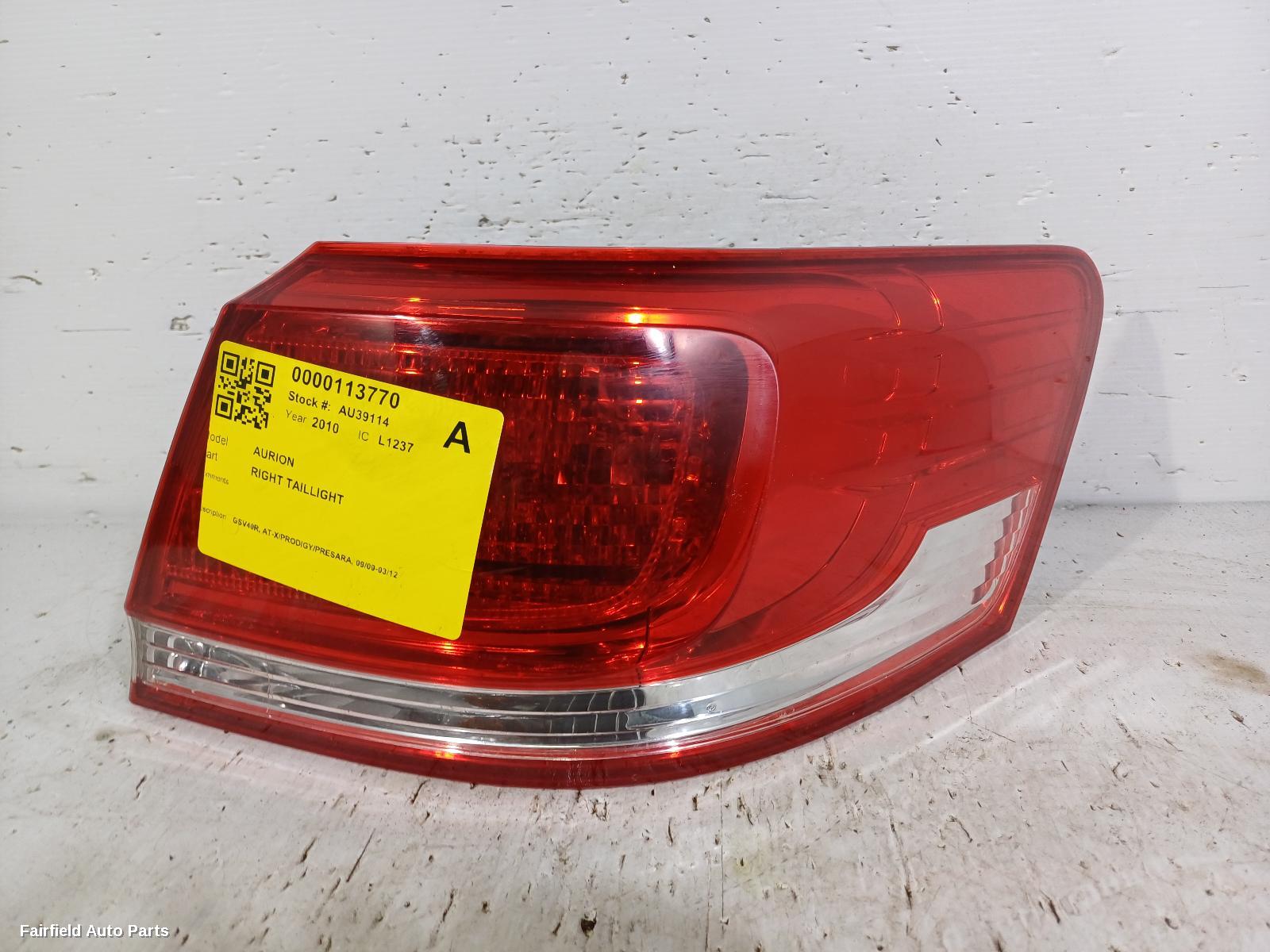 2009-2012 Toyota Aurion Right Taillight
