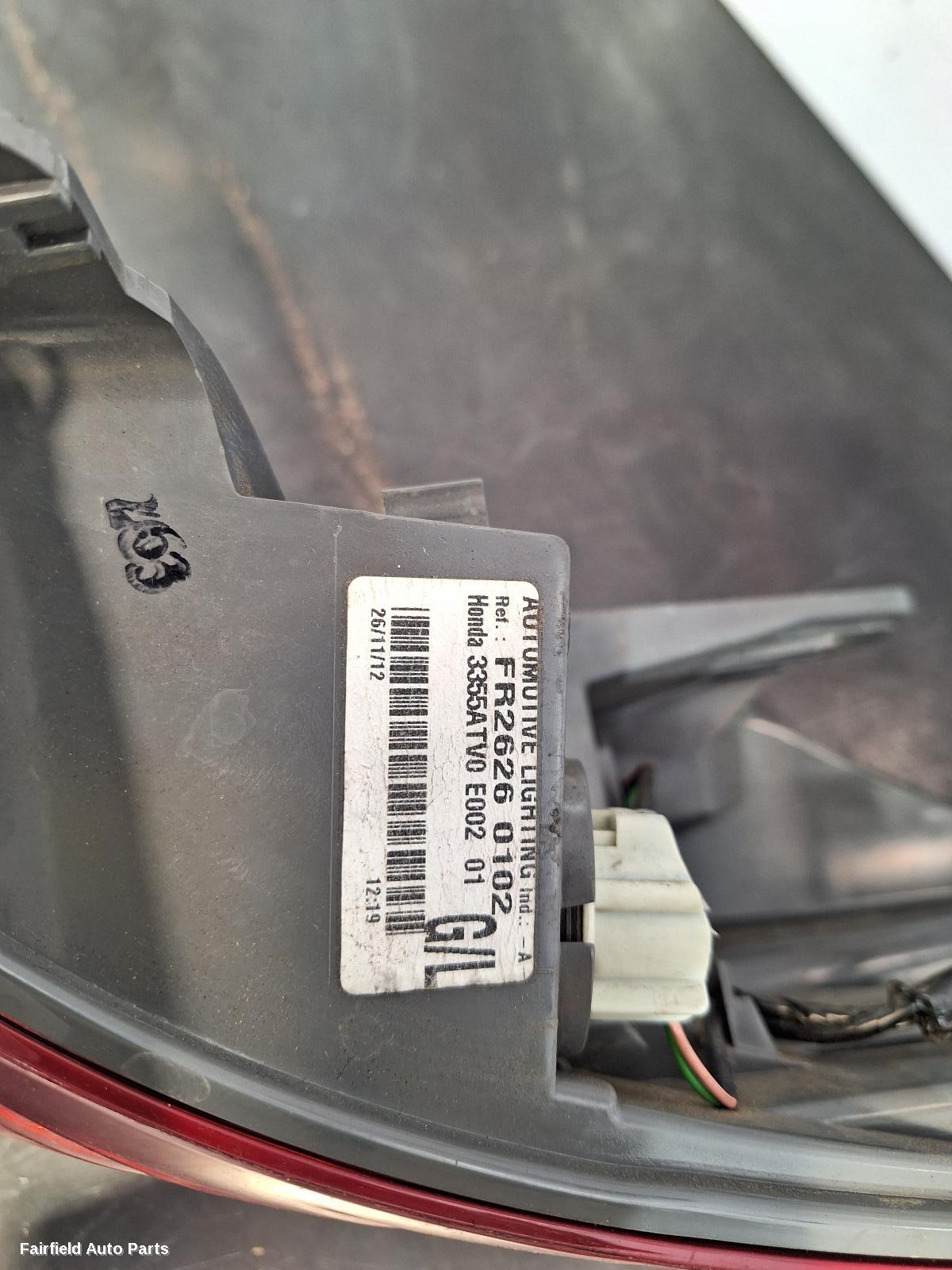 2012 Honda Civic Left Taillight