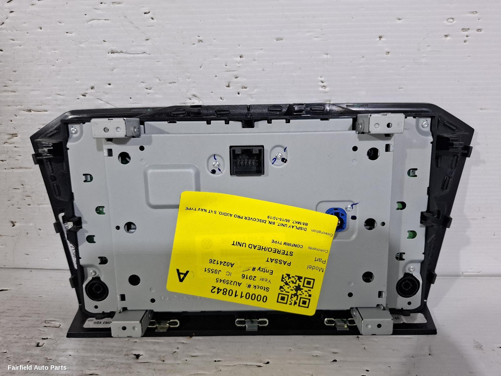 2015-2019 Volkswagen Passat Radio Cd Dvd Sat Tv