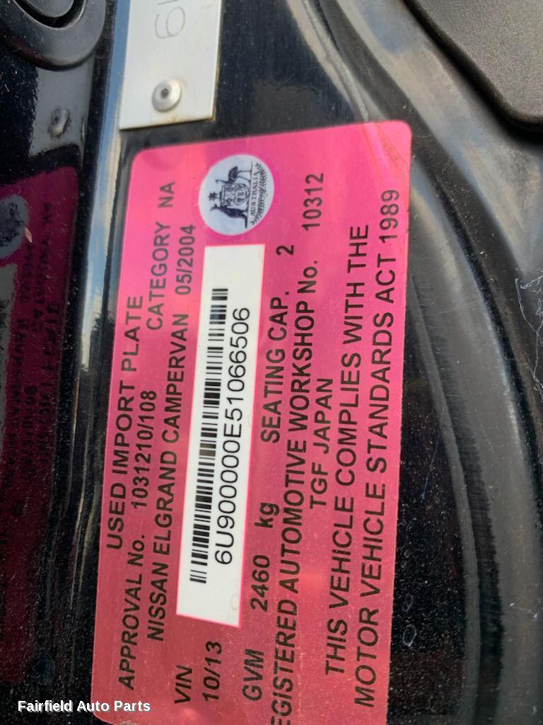 2002-2004 Nissan Elgrand Right Headlamp