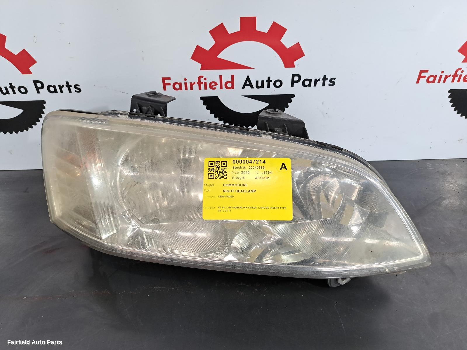 2010 Holden Commodore Right Headlamp