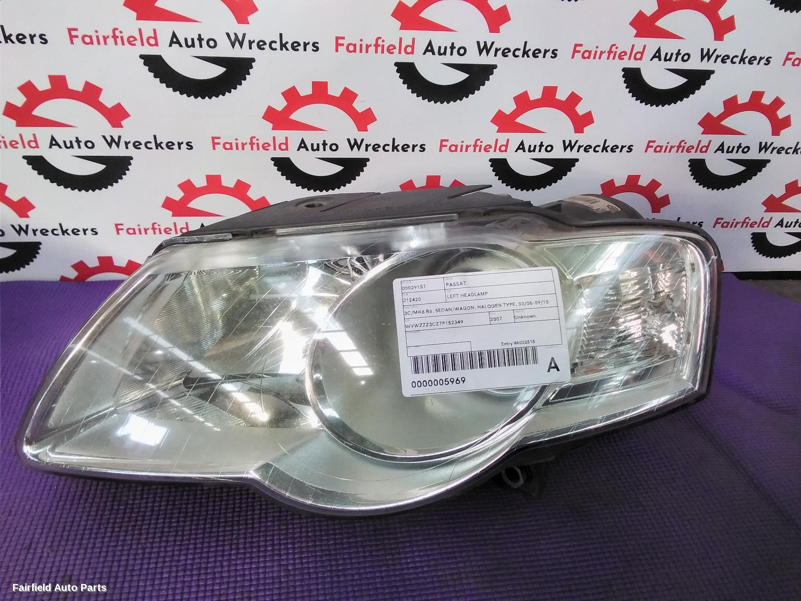 2007 Volkswagen Passat Left Headlamp