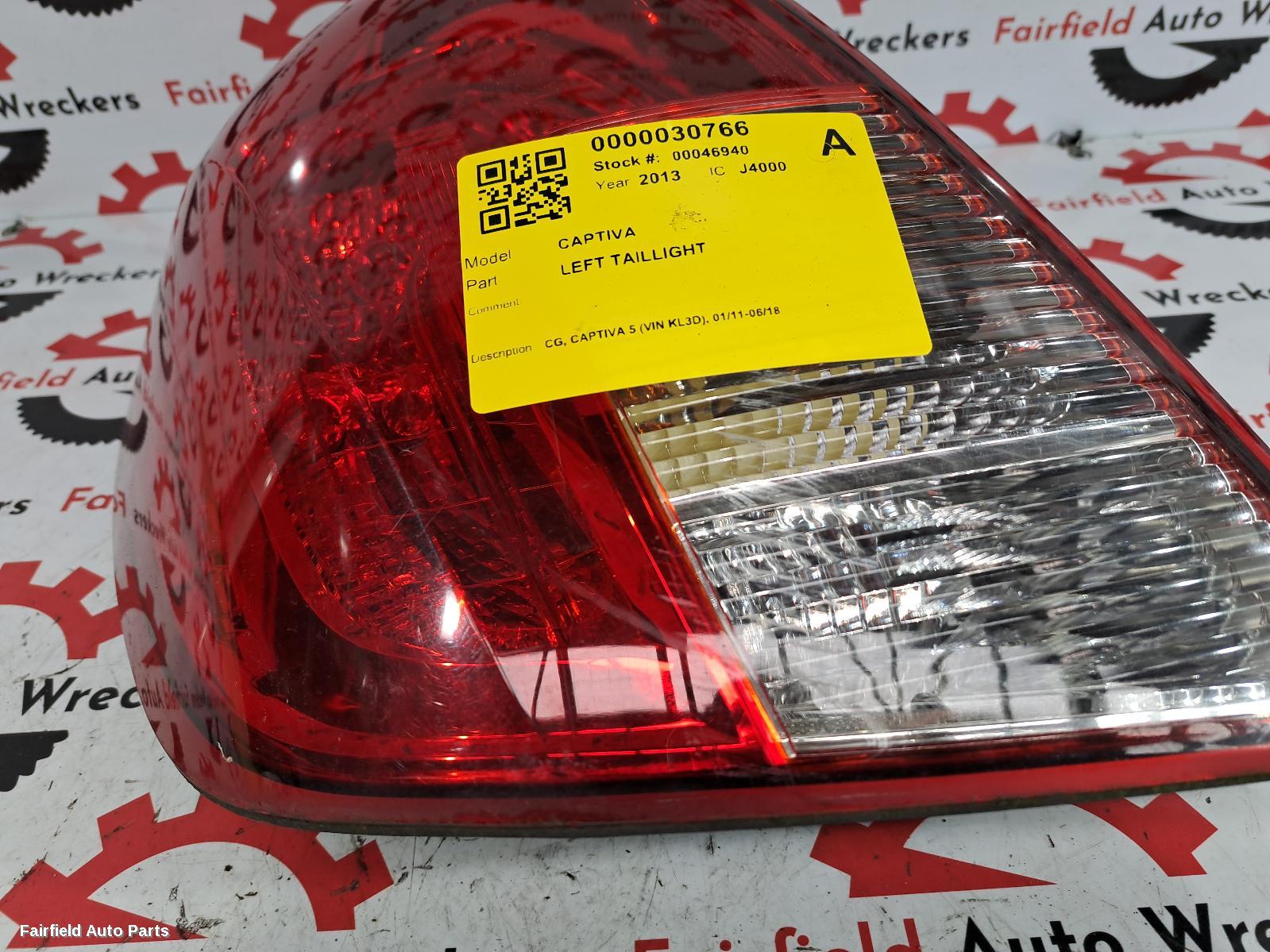 2013 Holden Captiva Left Taillight