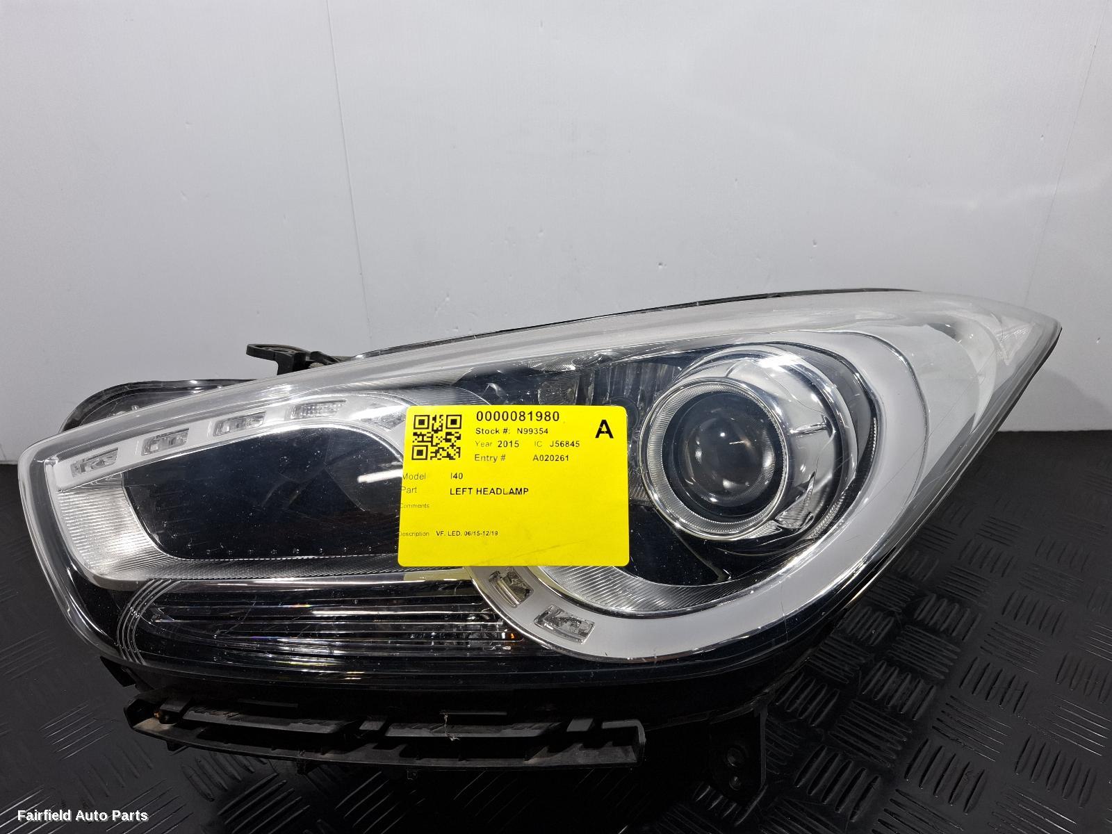 2015-2019 Hyundai I40 Left Headlamp