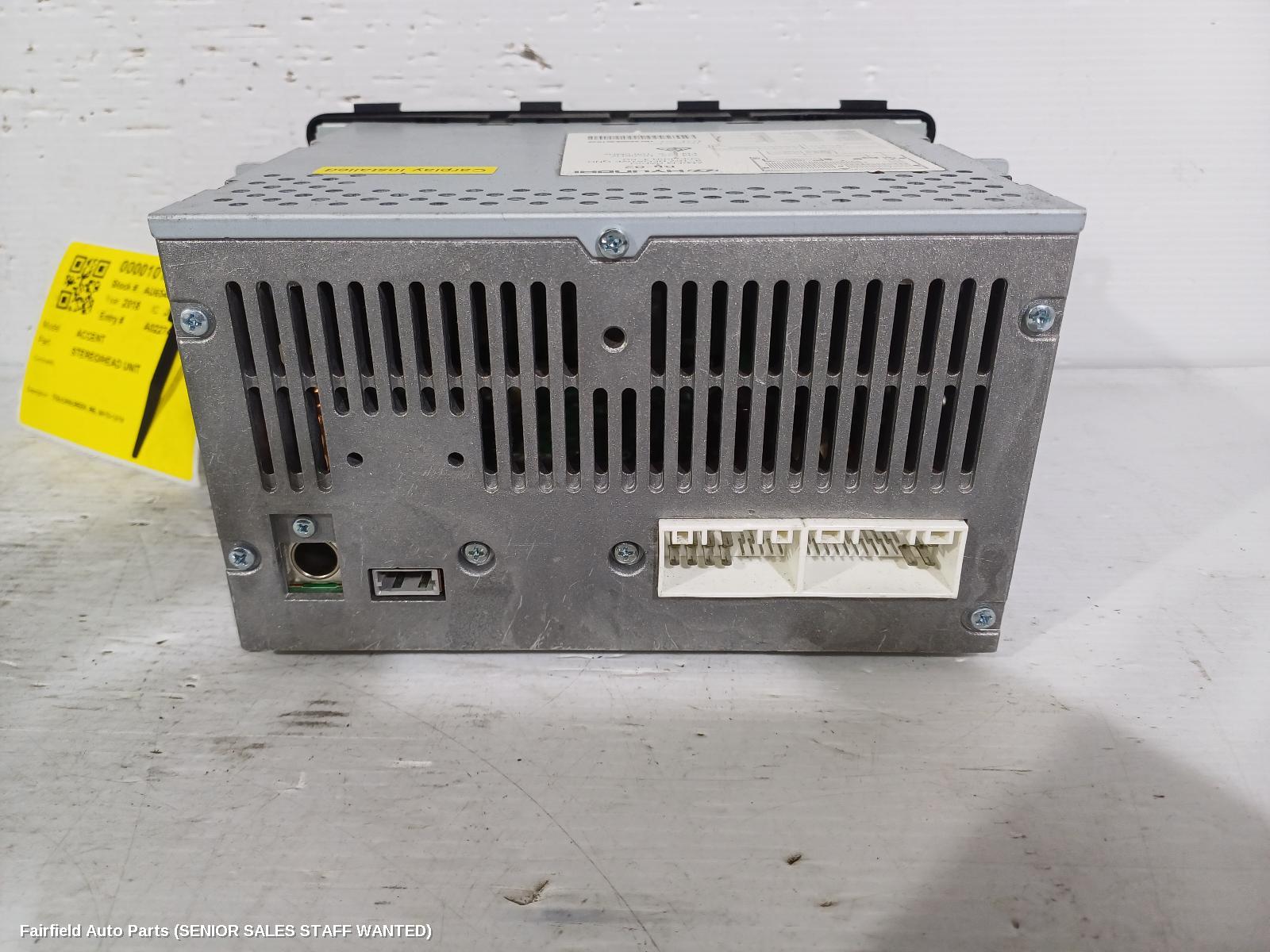 2018 Hyundai Accent Radio Cd Dvd Sat Tv