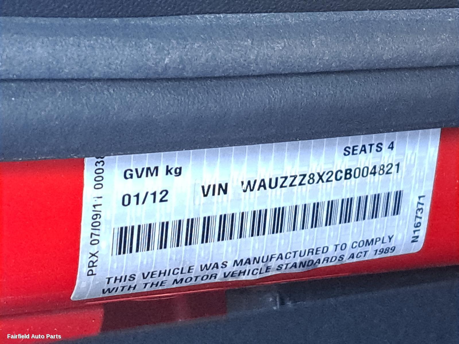 2011 Audi A1 Overflow Bottle