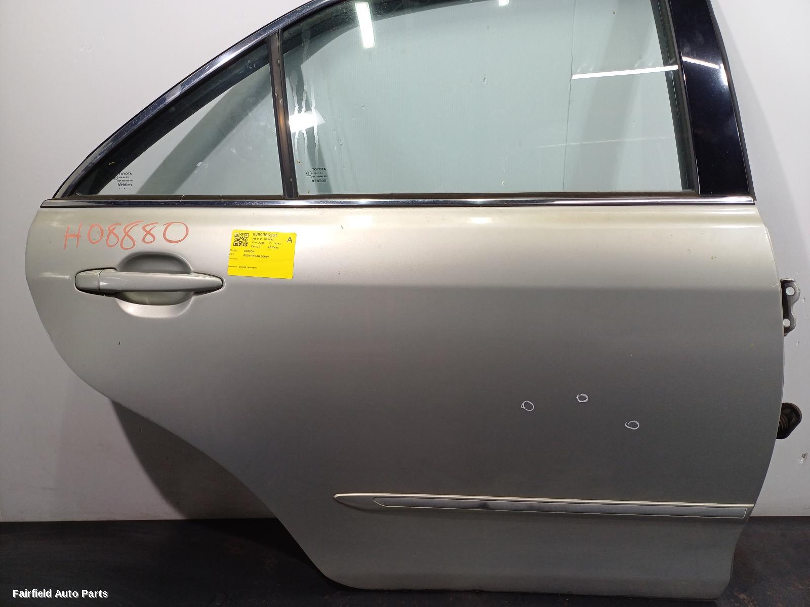 2006-2009 Toyota Aurion Right Rear Door Sliding