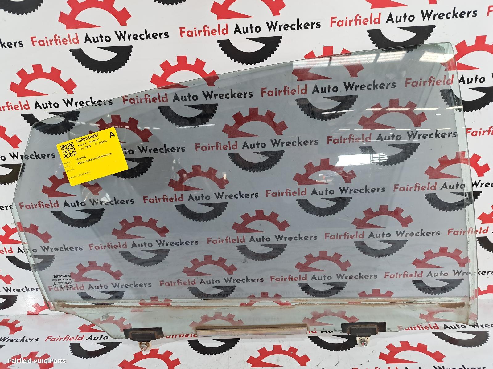 2009-2011 Nissan Maxima Right Rear Door Window