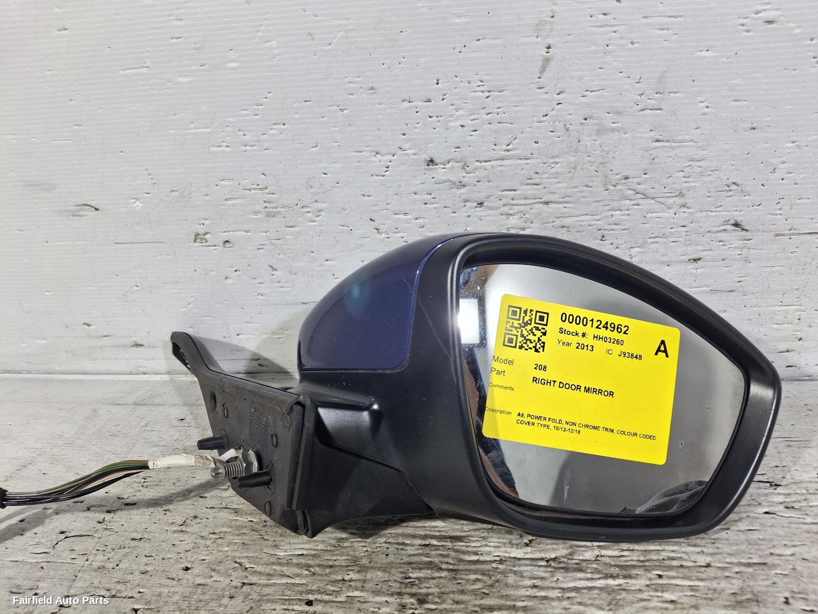 2012-2018 Peugeot 208 Right Door Mirror