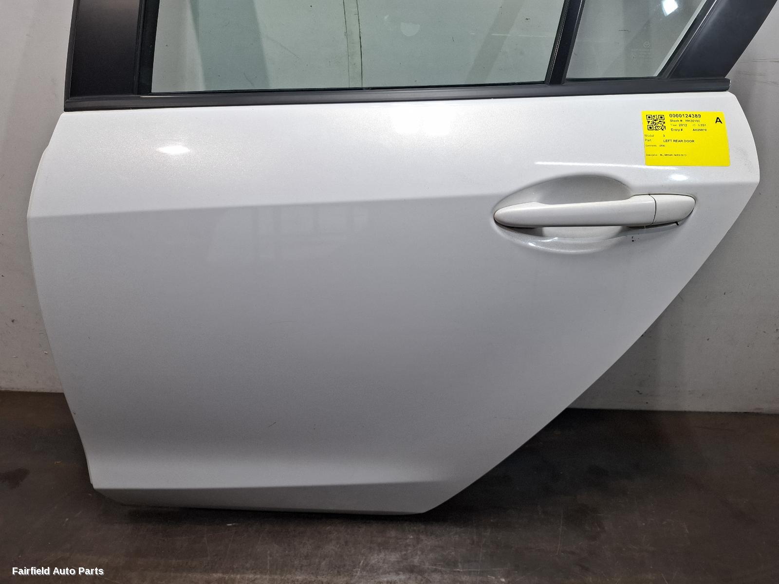 2009-2013 Mazda 3 Left Rear Door Sliding