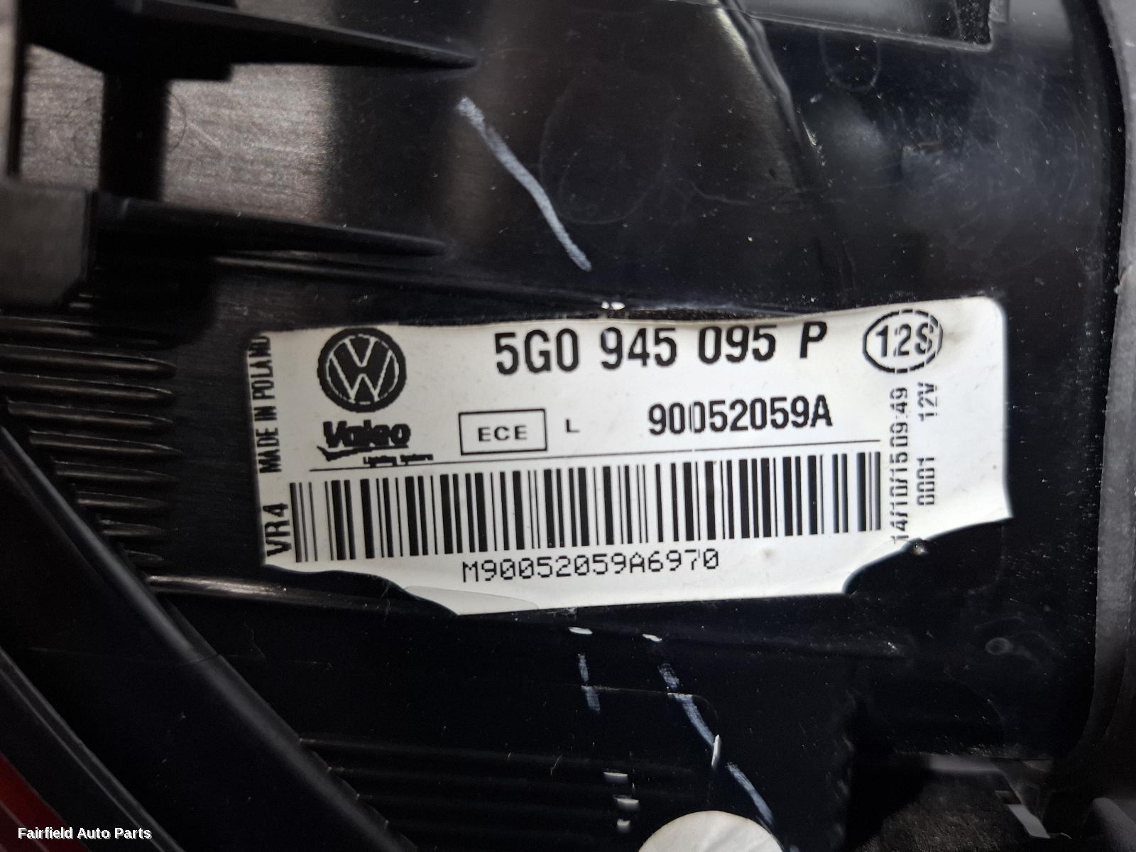 2013-2017 Volkswagen Golf Left Taillight