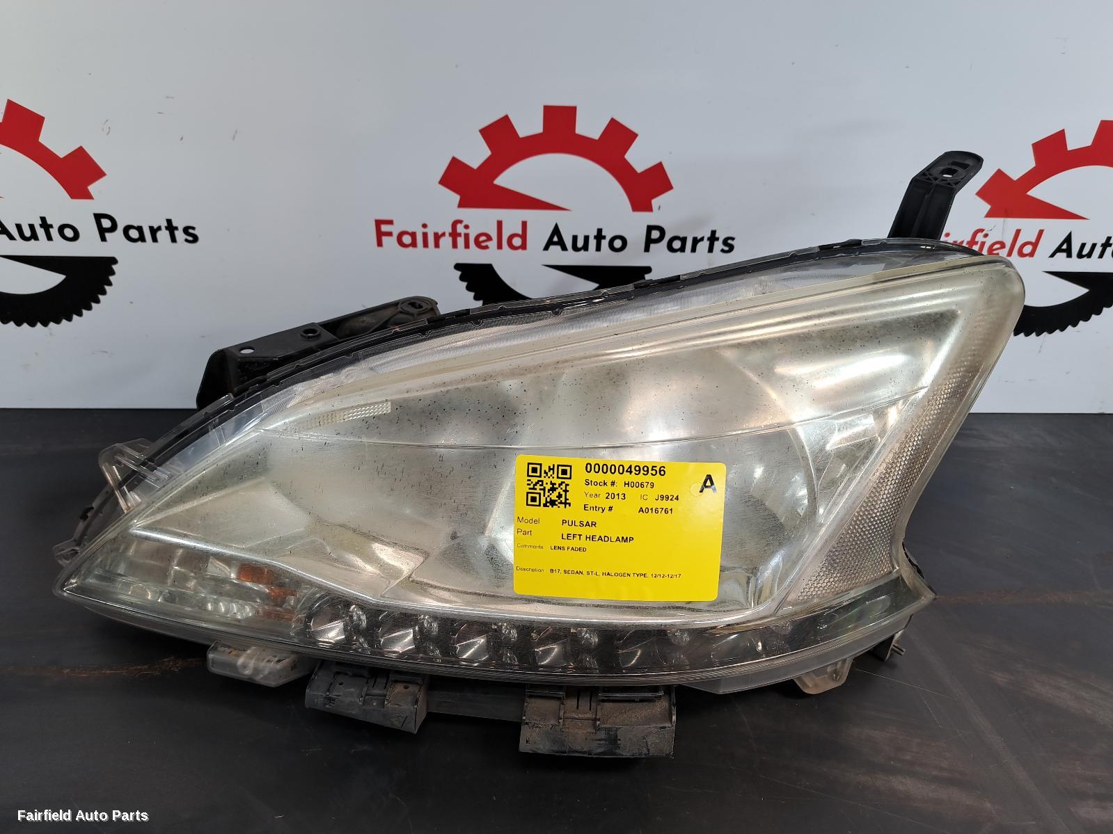 2013 Nissan Pulsar Left Headlamp