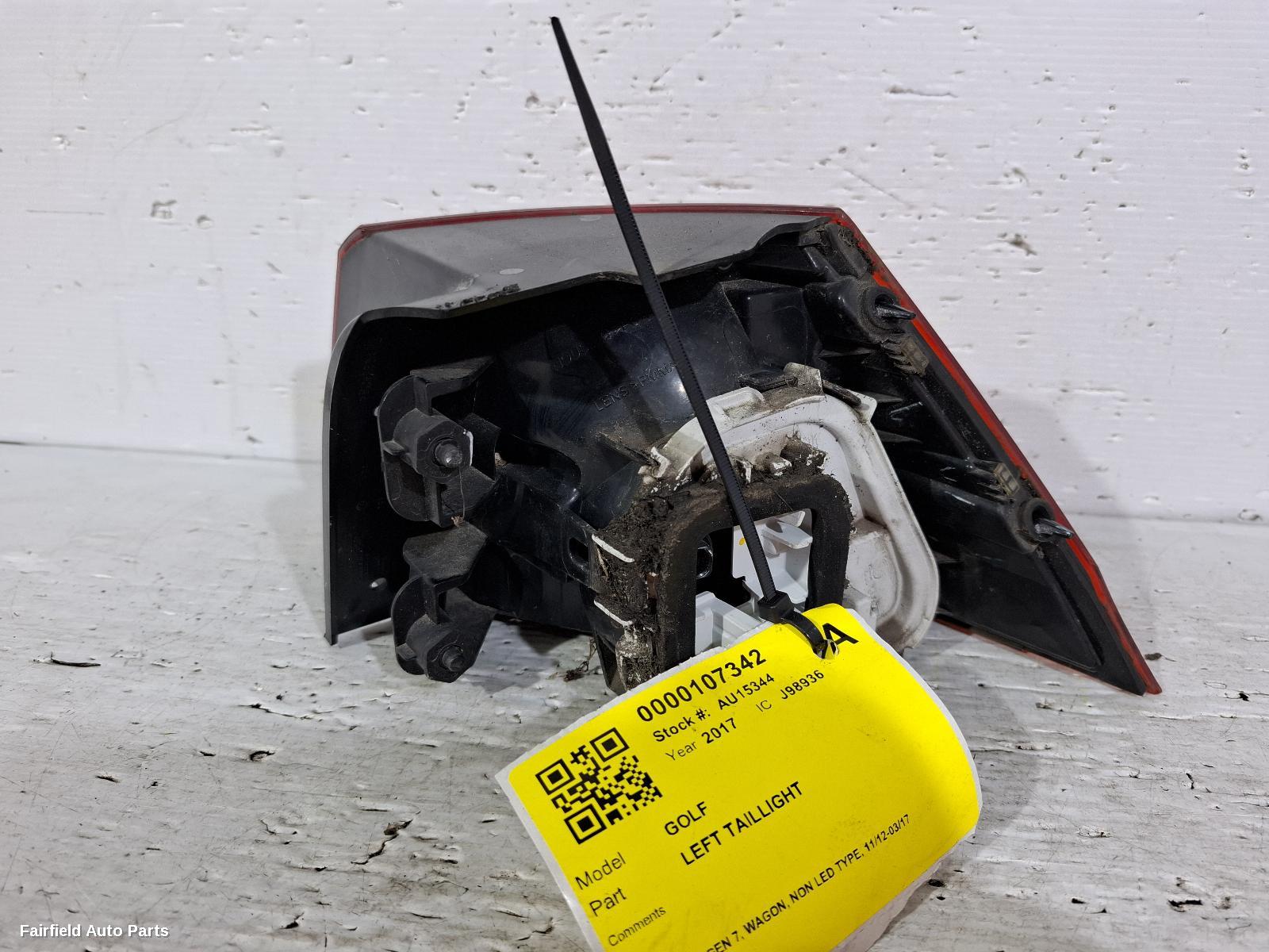 2012-2017 Volkswagen Golf Left Taillight