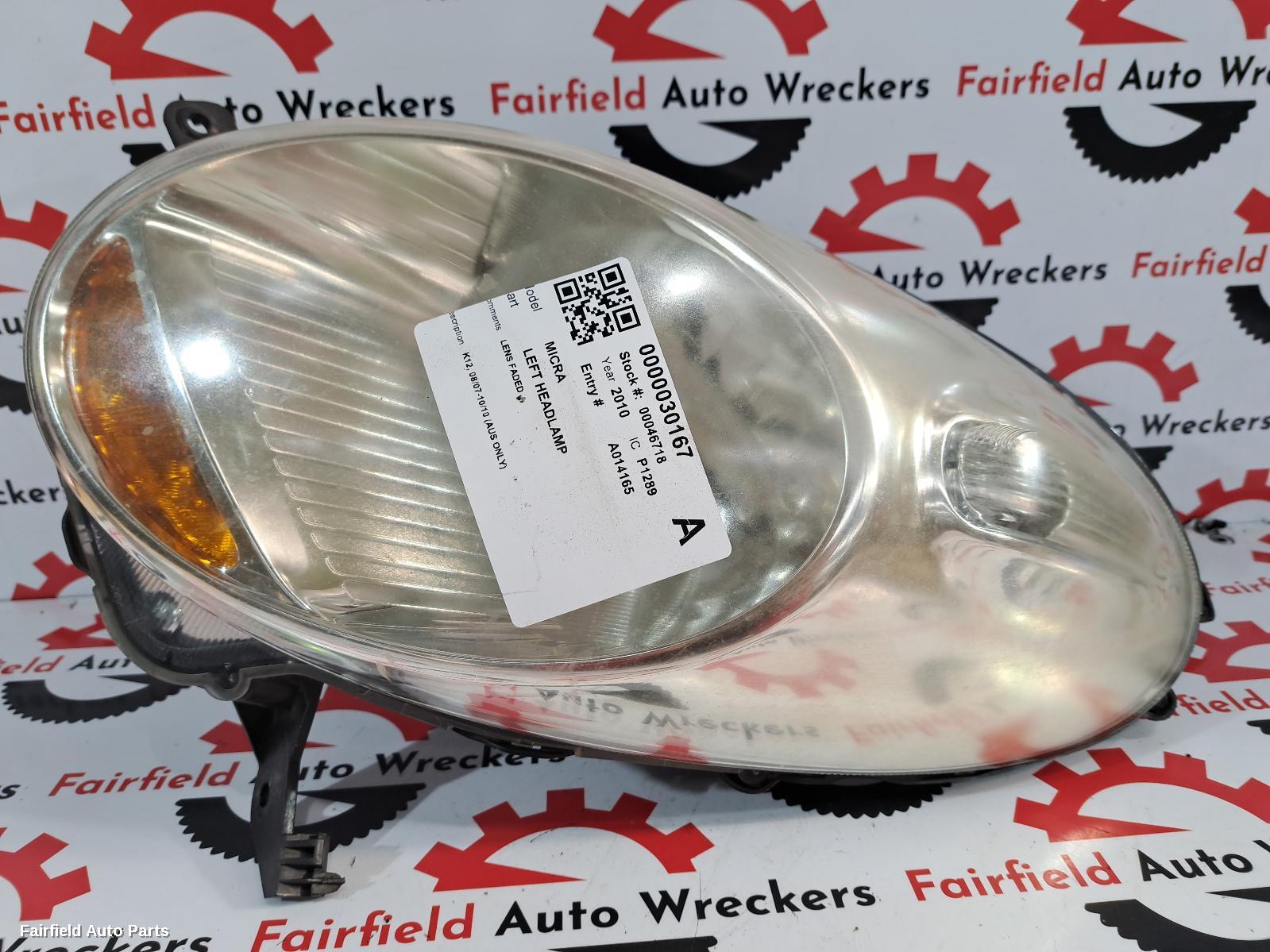 2010 Nissan Micra Left Headlamp