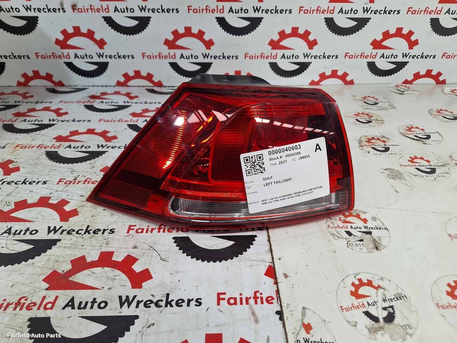 2017 Volkswagen Golf Left Taillight