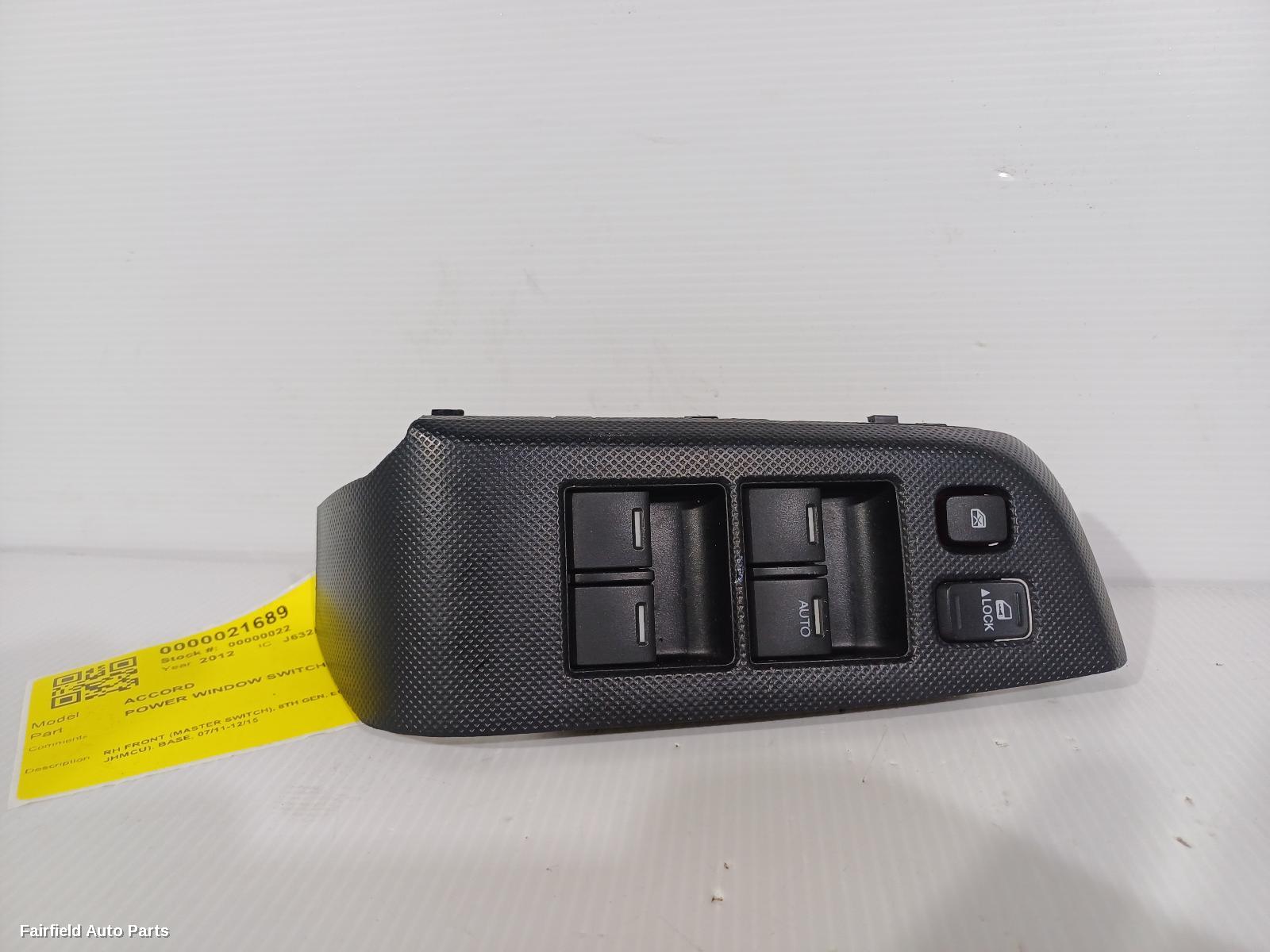 2011-2015 Honda Accord Pwr Dr Wind Switch