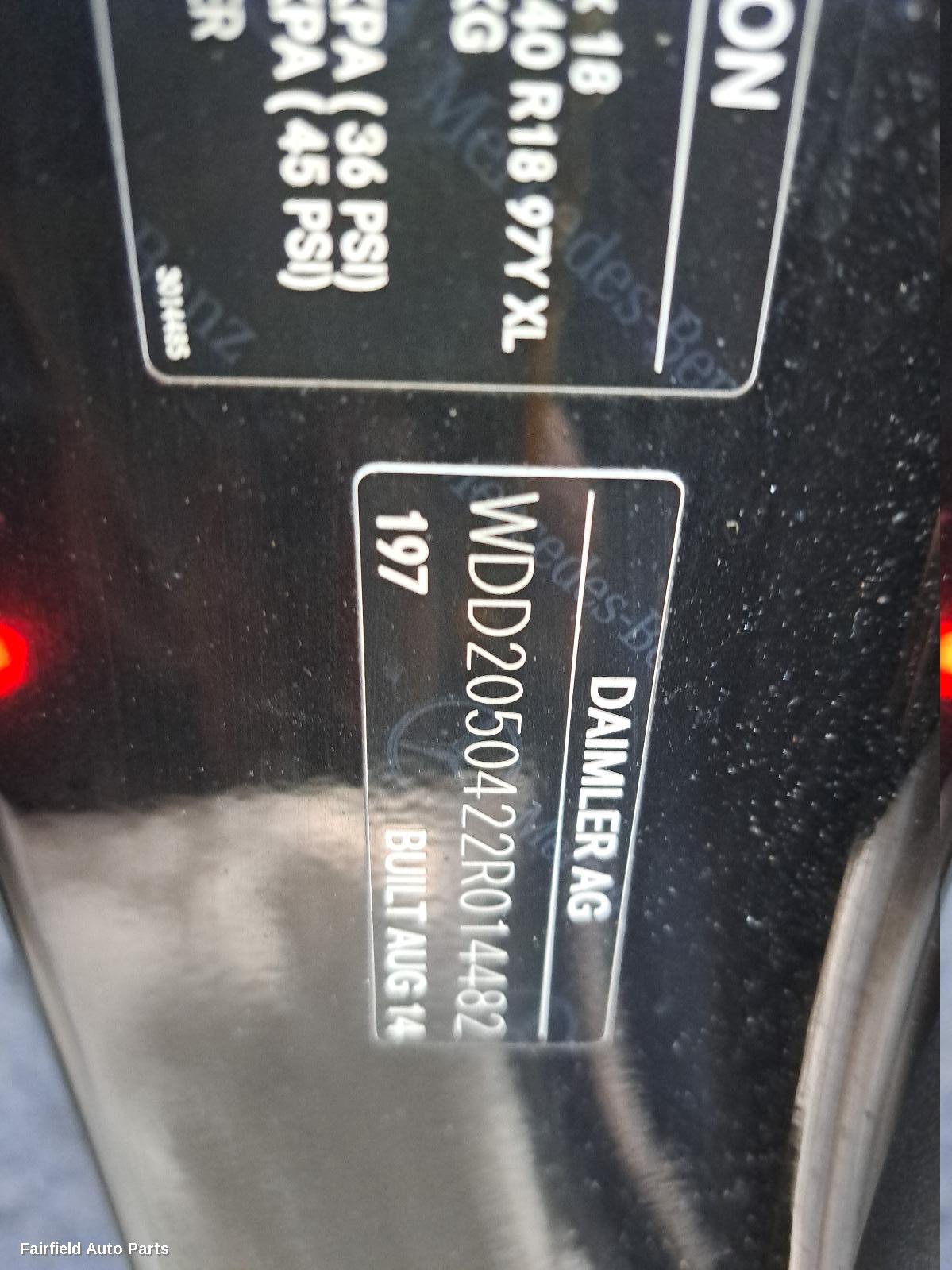 2014 Mercedes C Class Rear Bumper