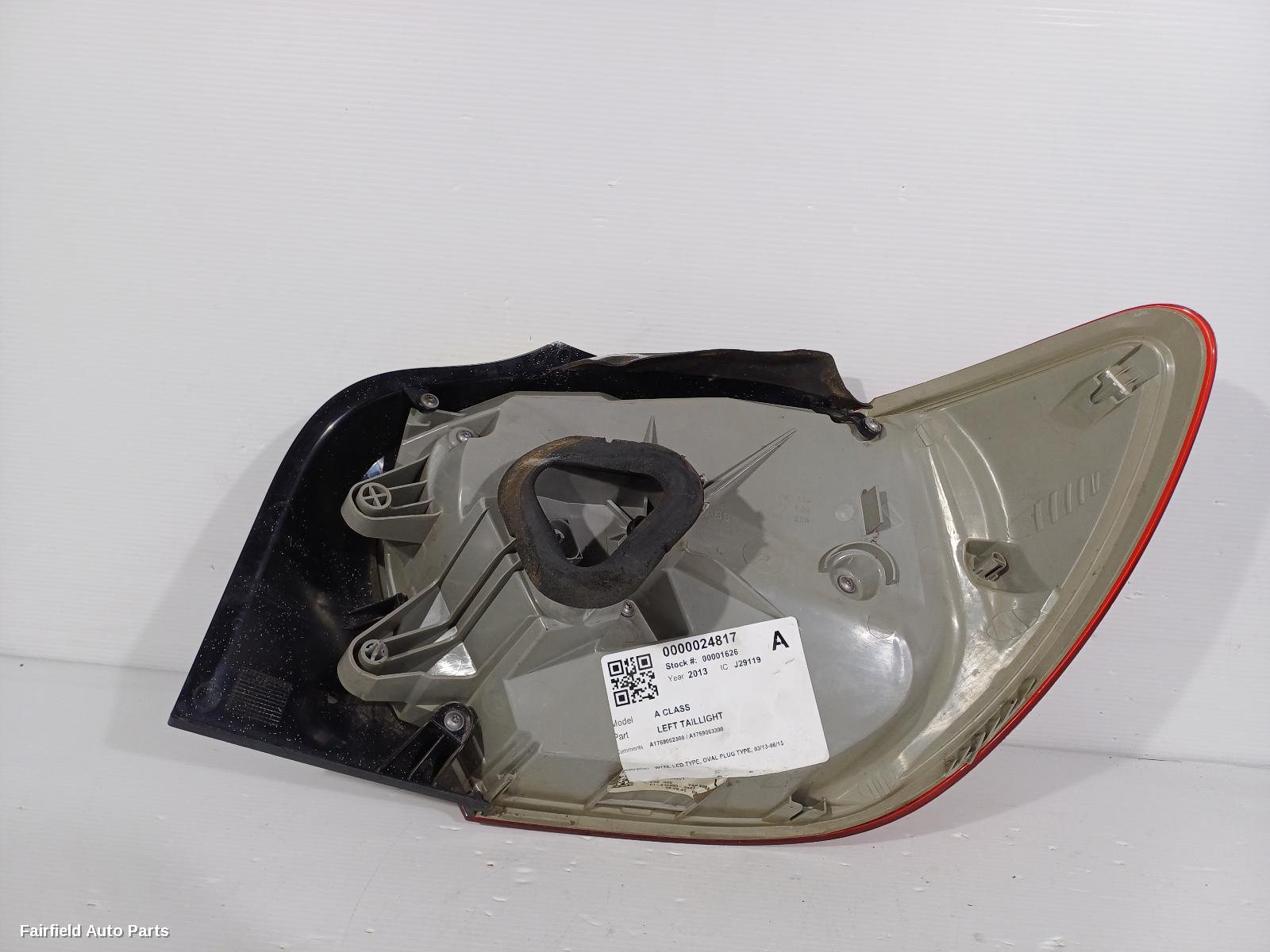 2013 Mercedes A Class Left Taillight