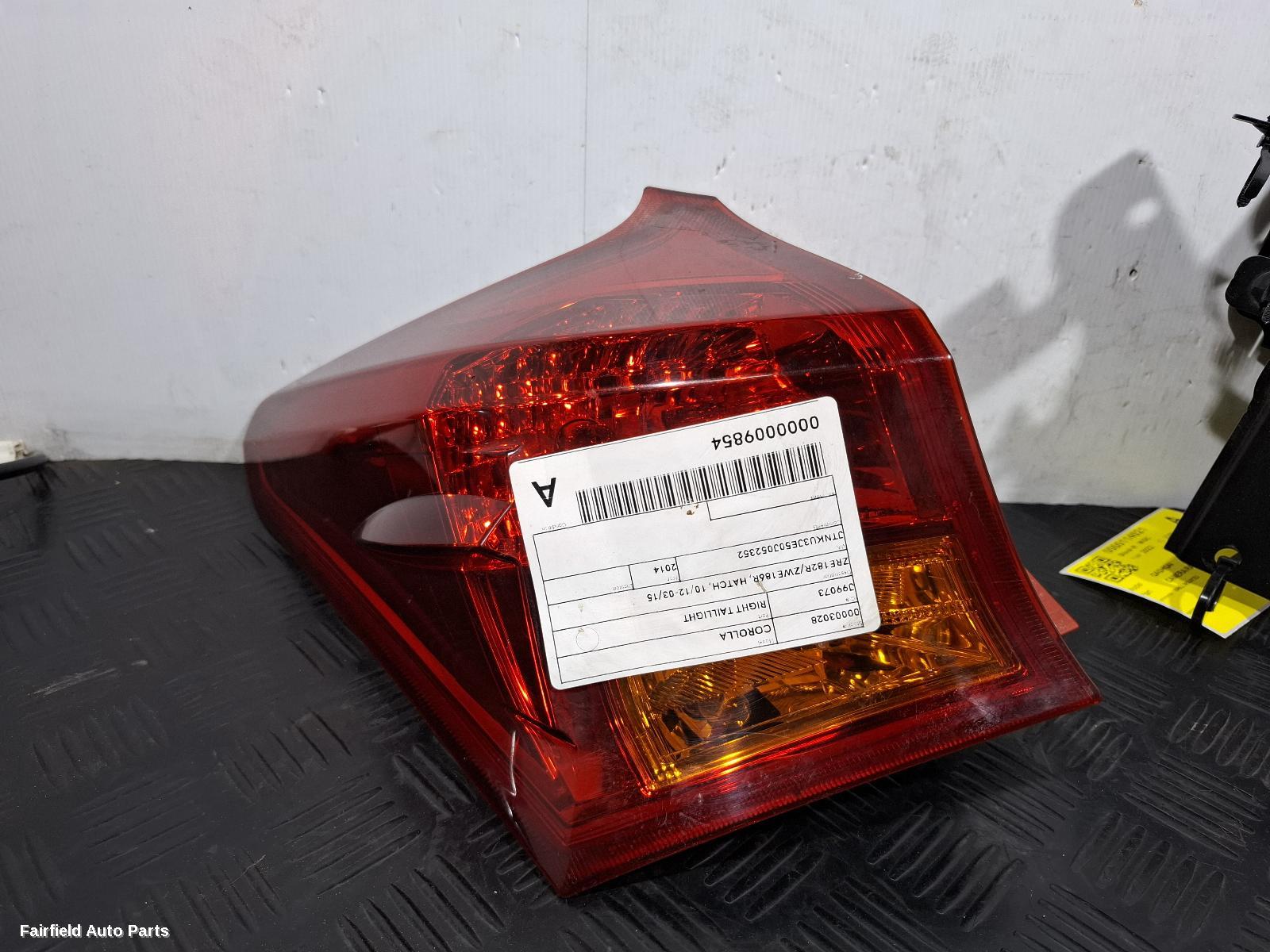 2012-2015 Toyota Corolla Right Taillight